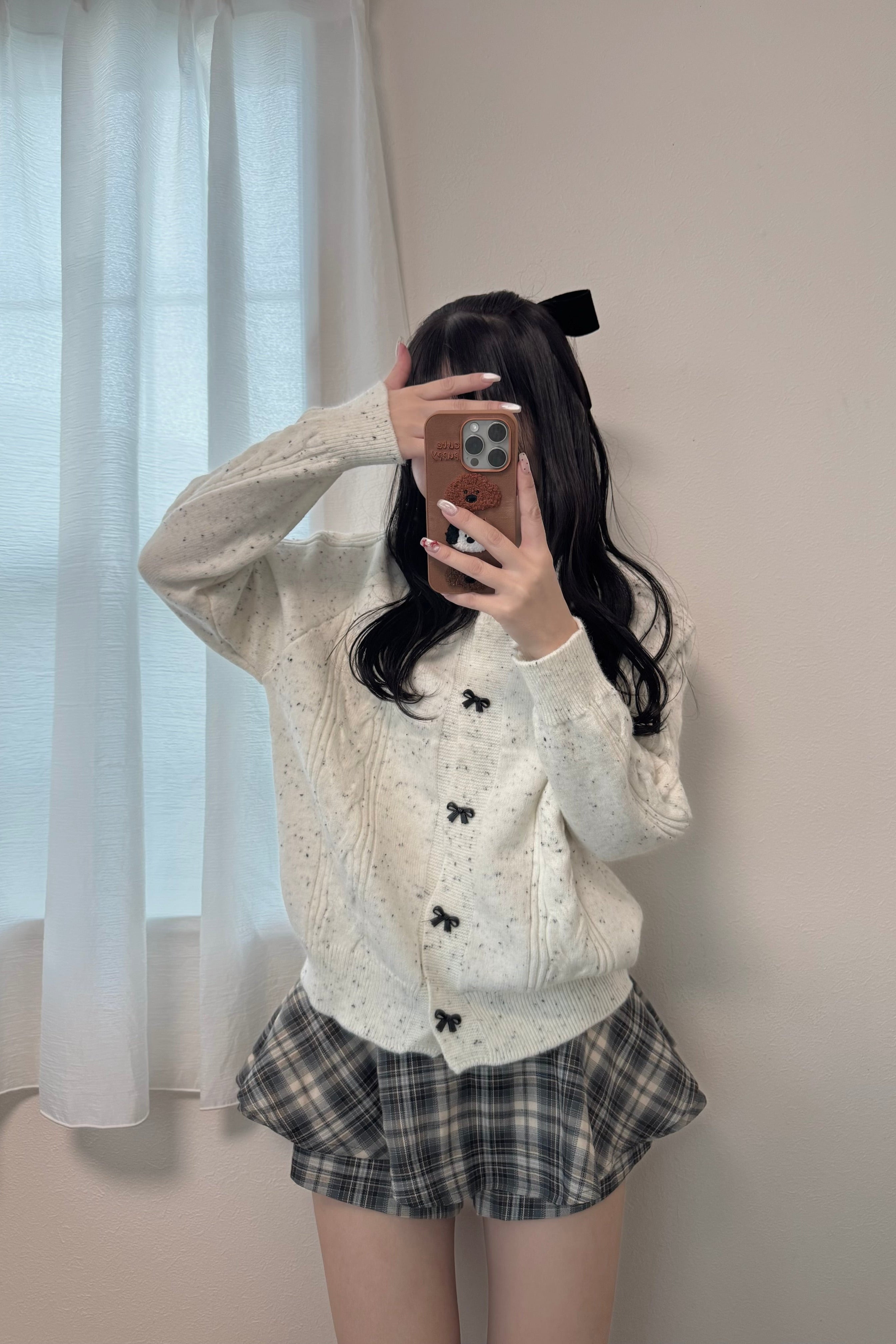 フロントリボンミックスカーディガン KR13267