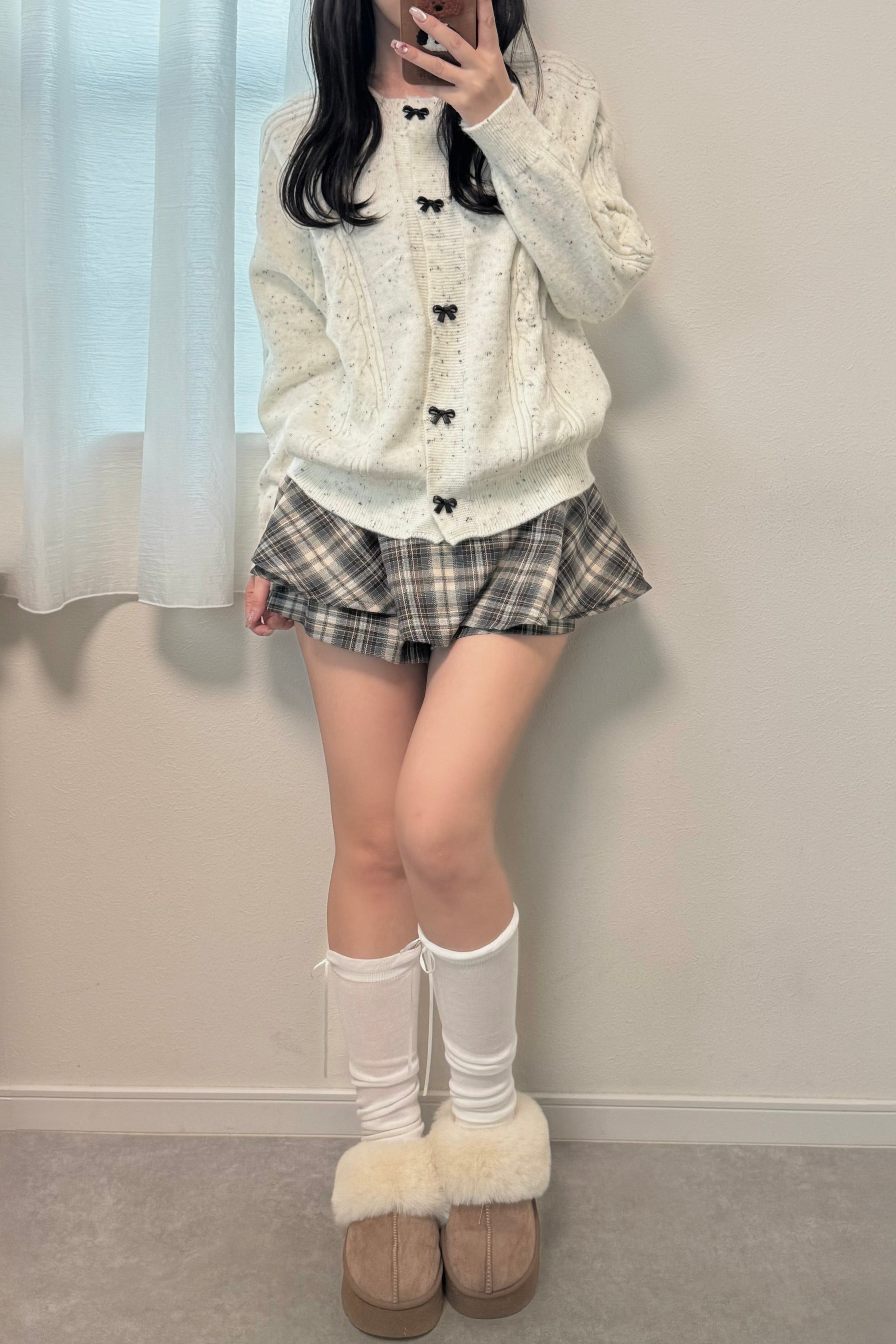 フロントリボンミックスカーディガン KR13267