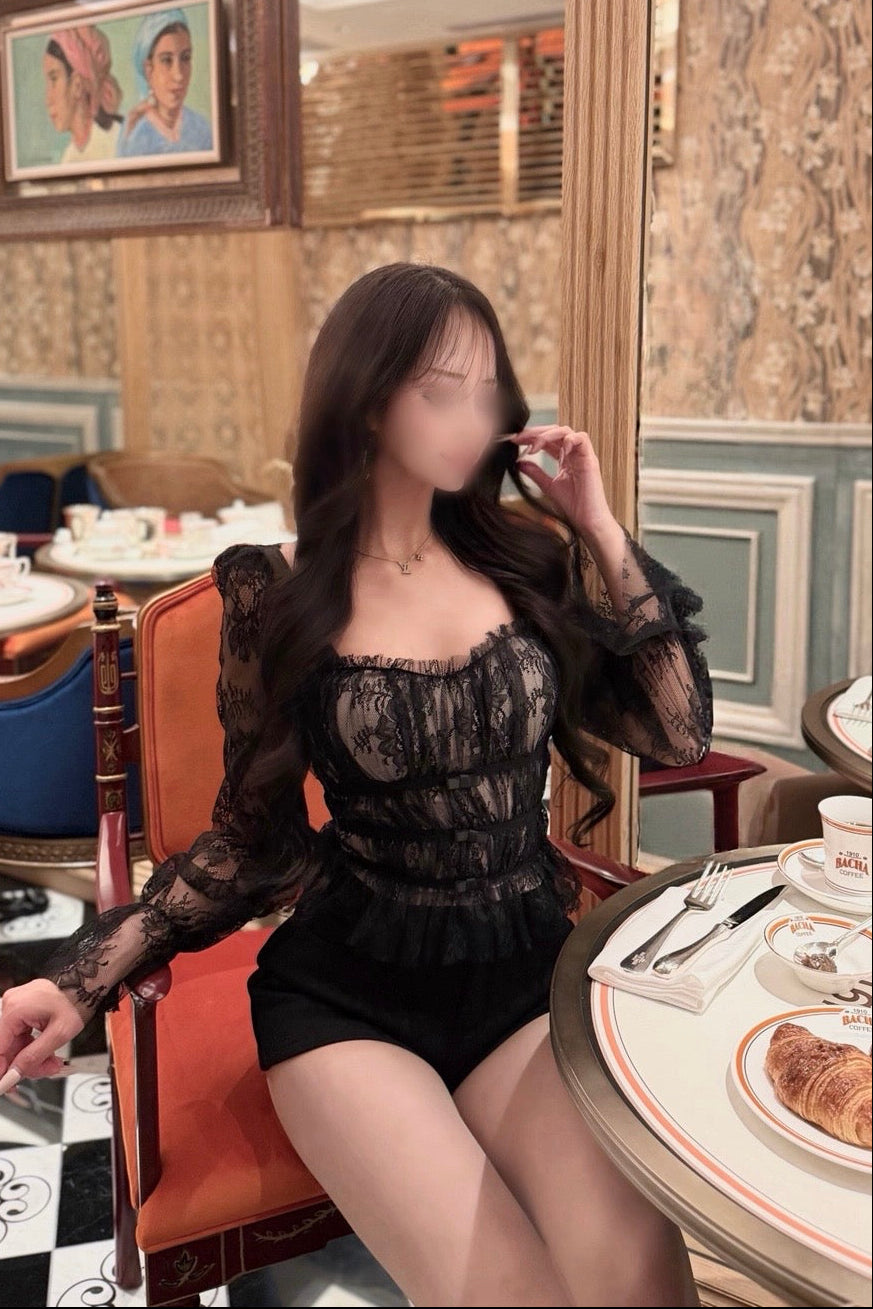 シアーレースシャーリングトップス KR14488