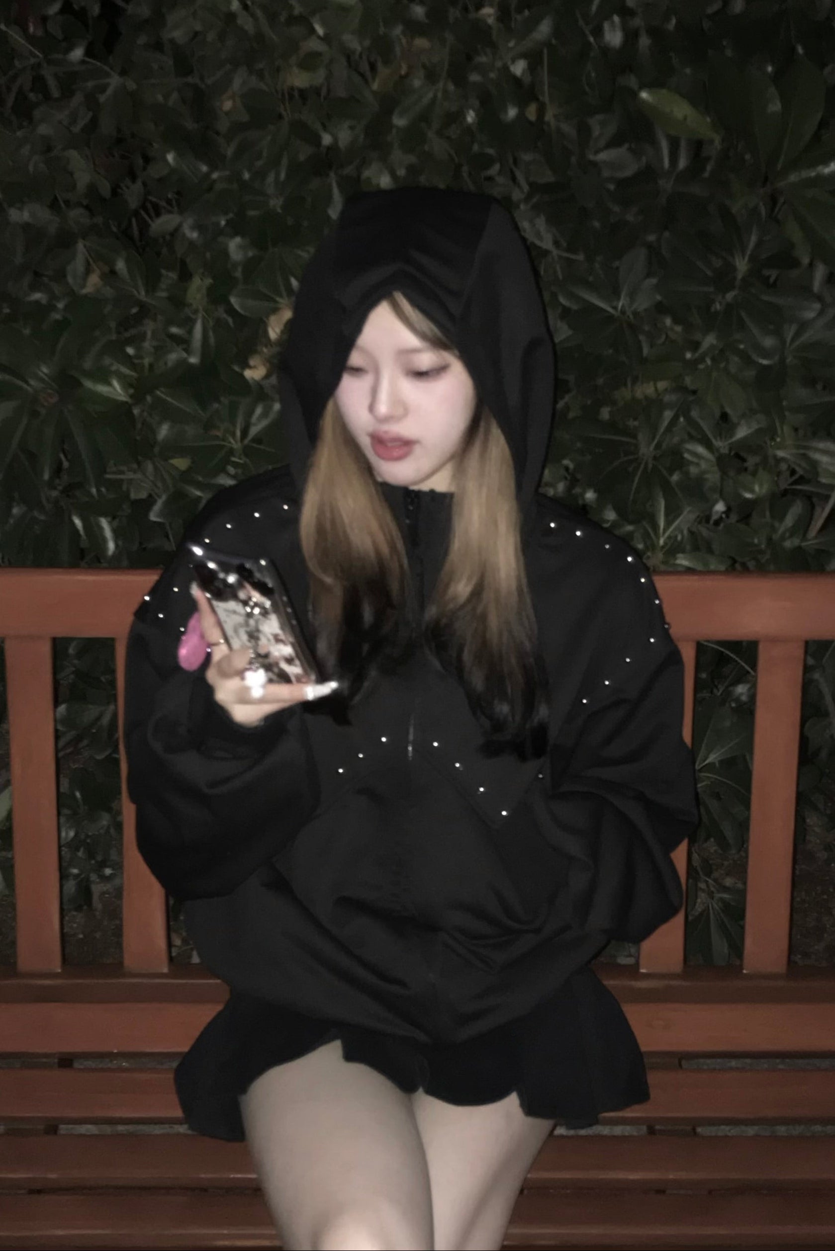 スタッズショルダージップパーカー KR13577