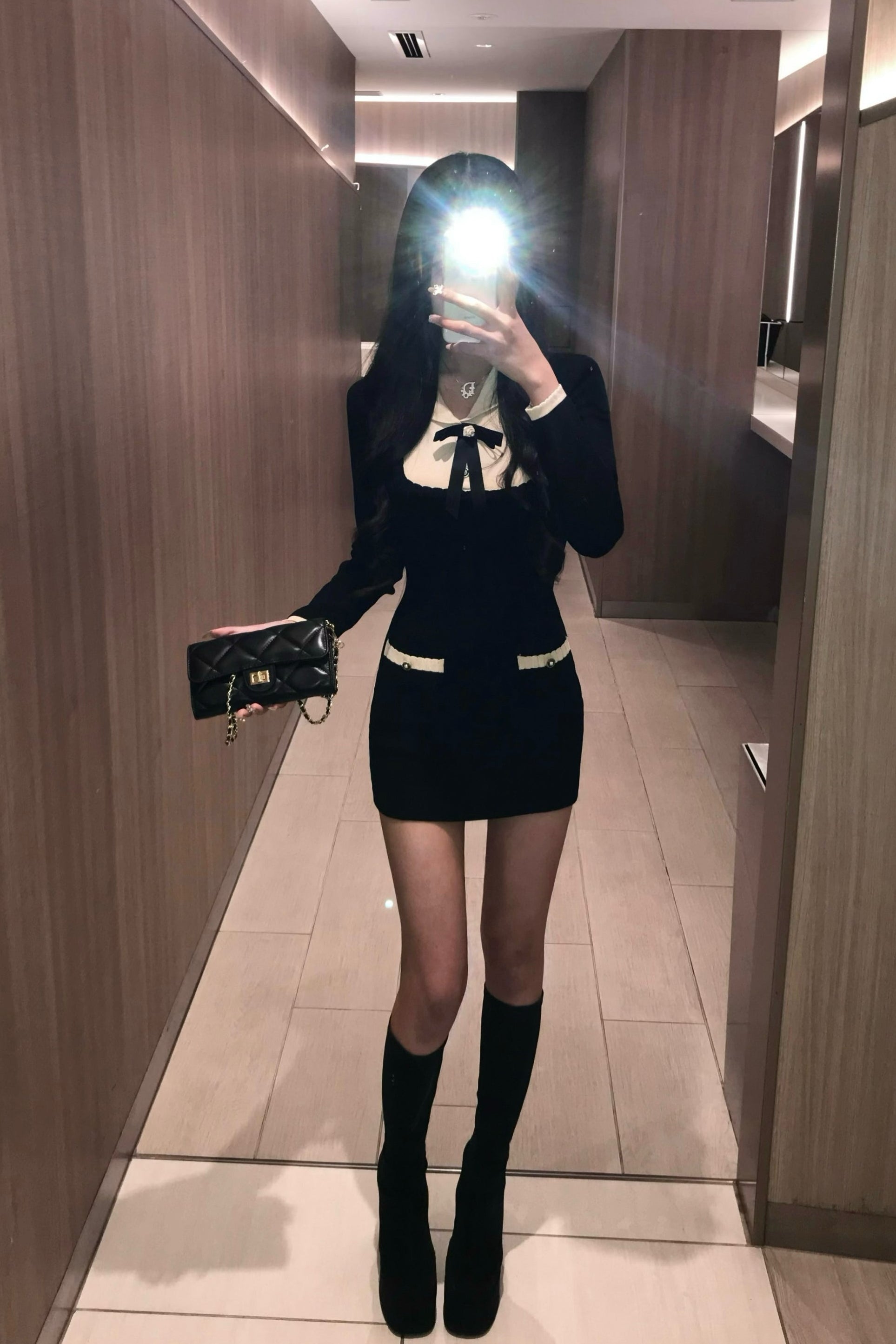 リボンニットワンピース KR13404