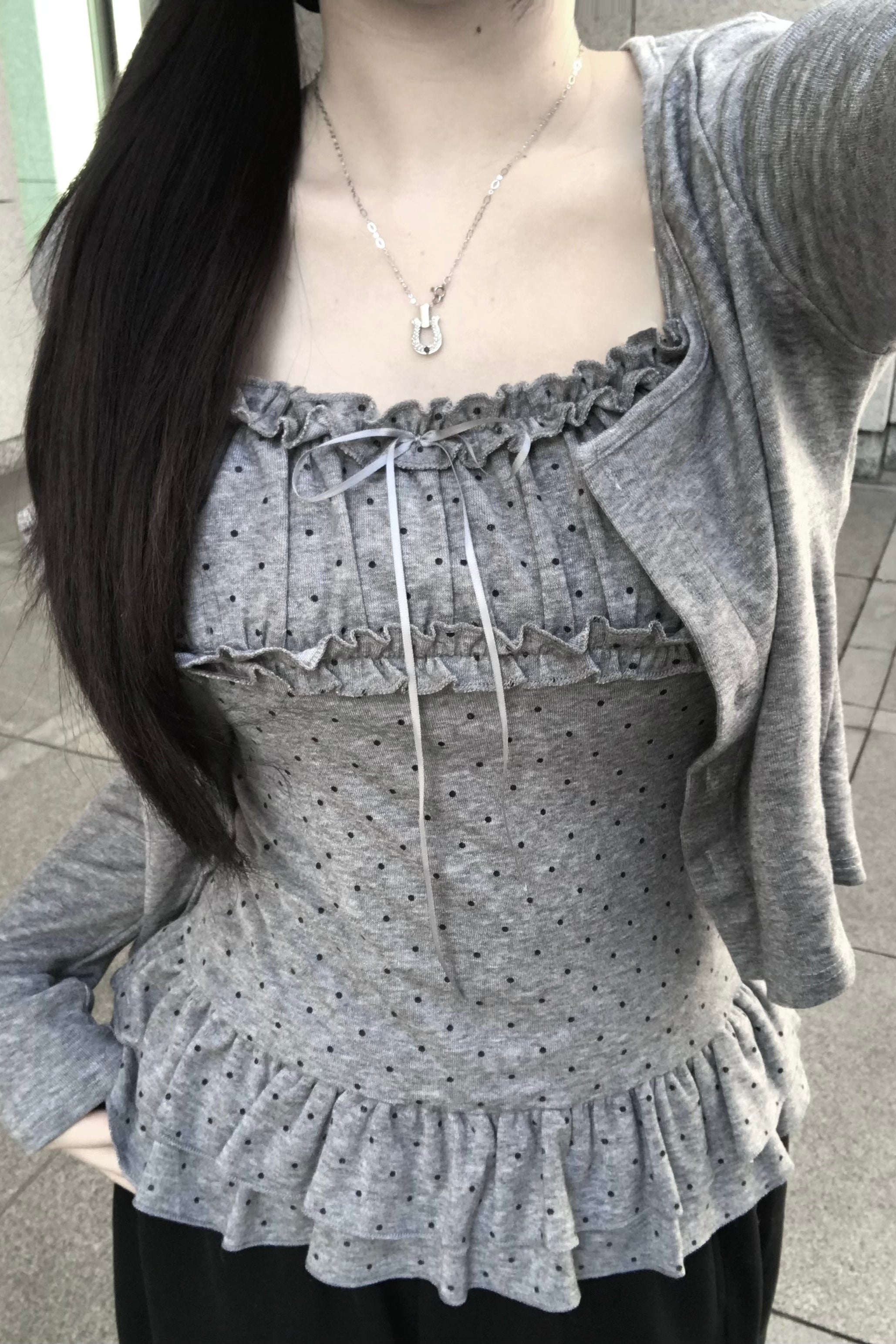 ドットフリルキャミソールカットソー KR13496