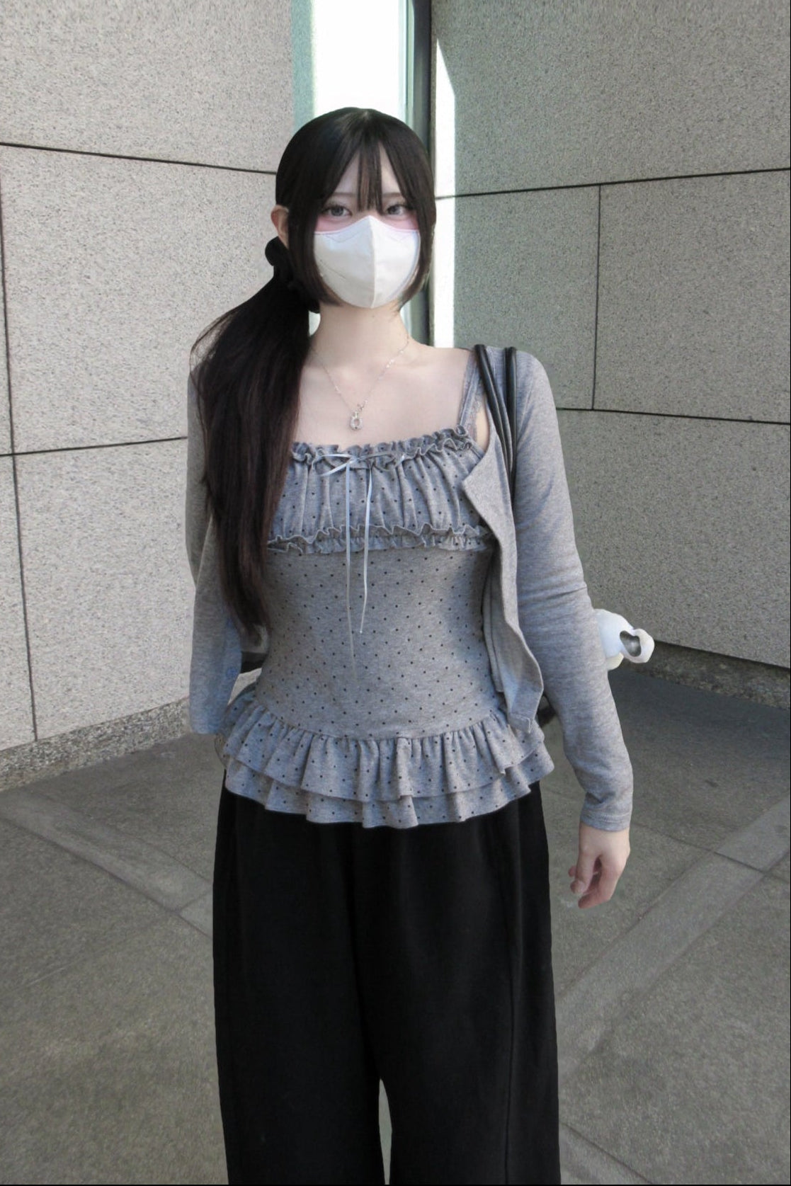 ドットフリルキャミソールカットソー KR13496