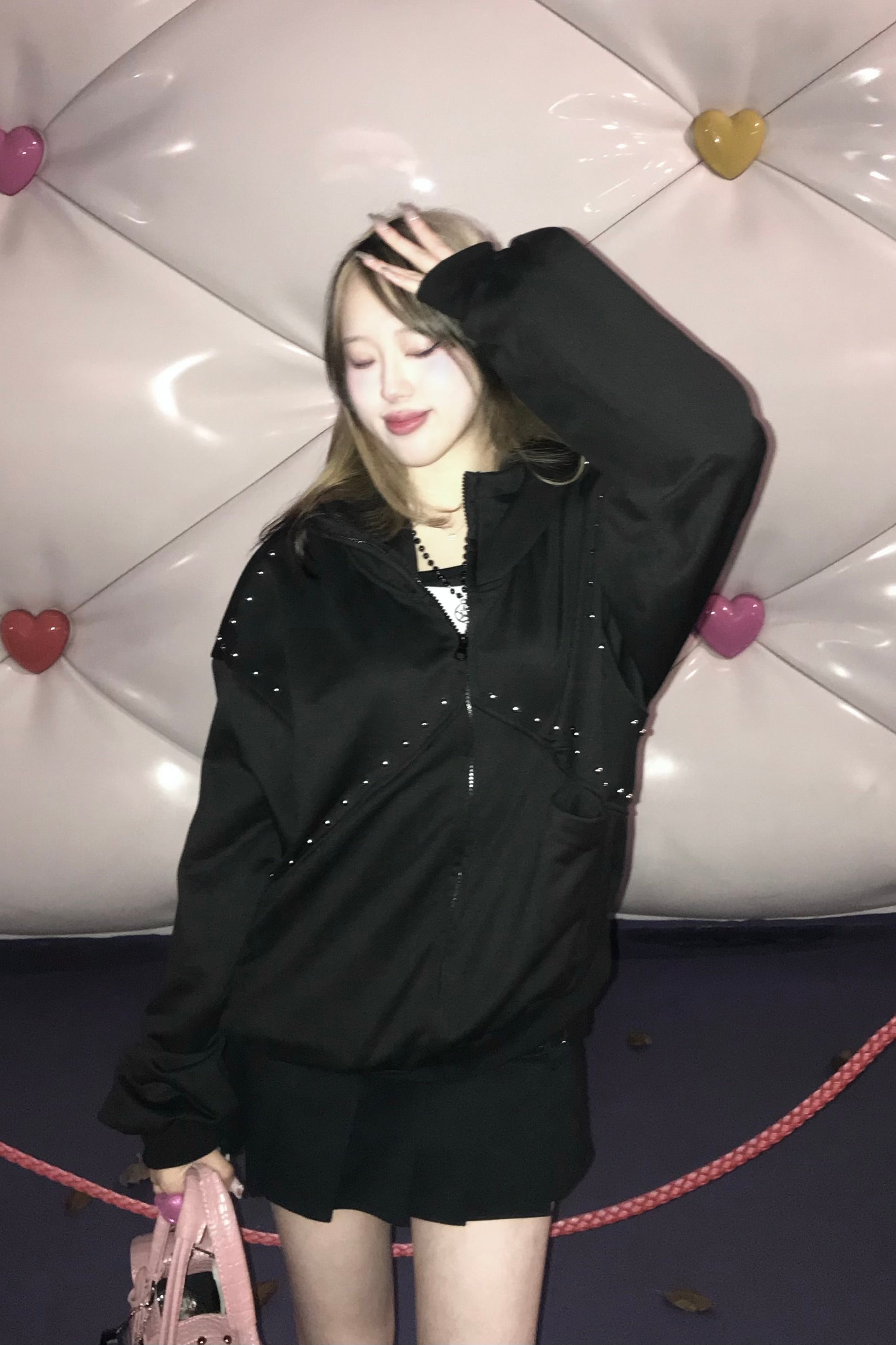 スタッズショルダージップパーカー KR13577