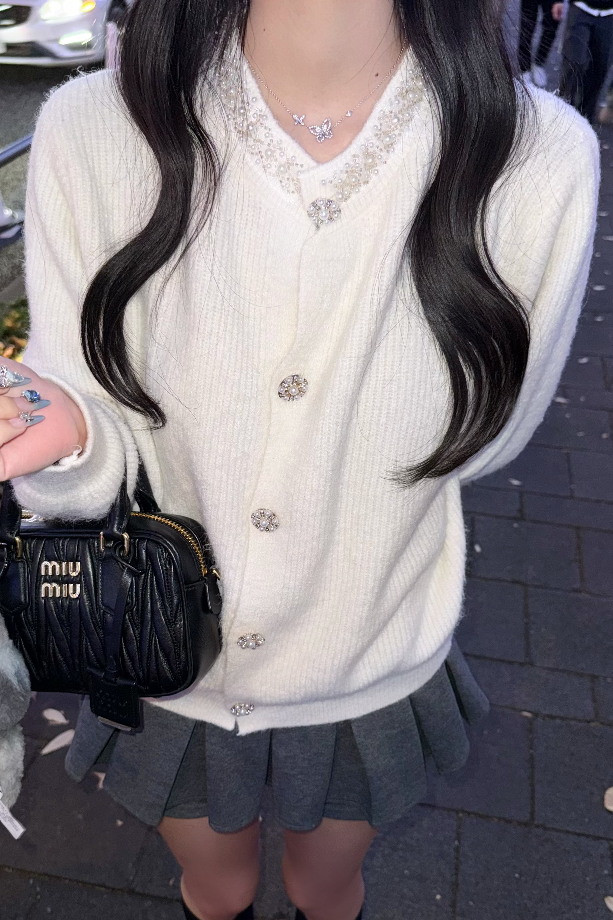 ビジューニットカーディガン KR12347