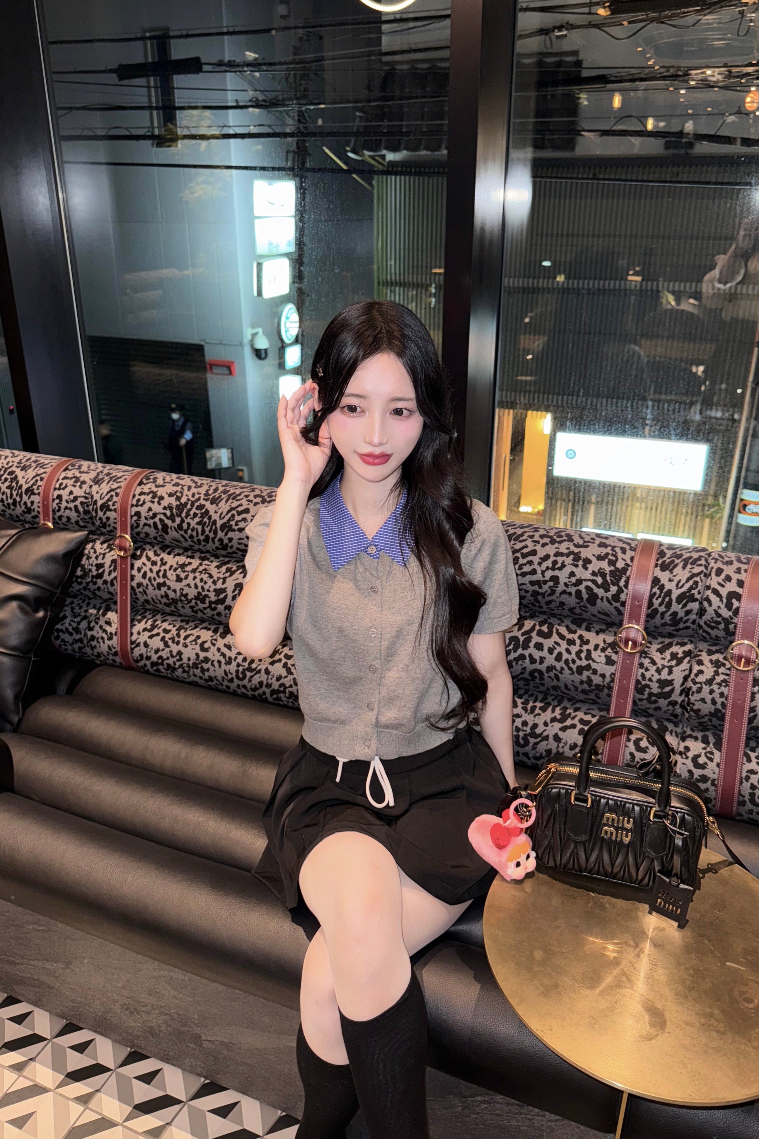 blue knit tops KR10204
