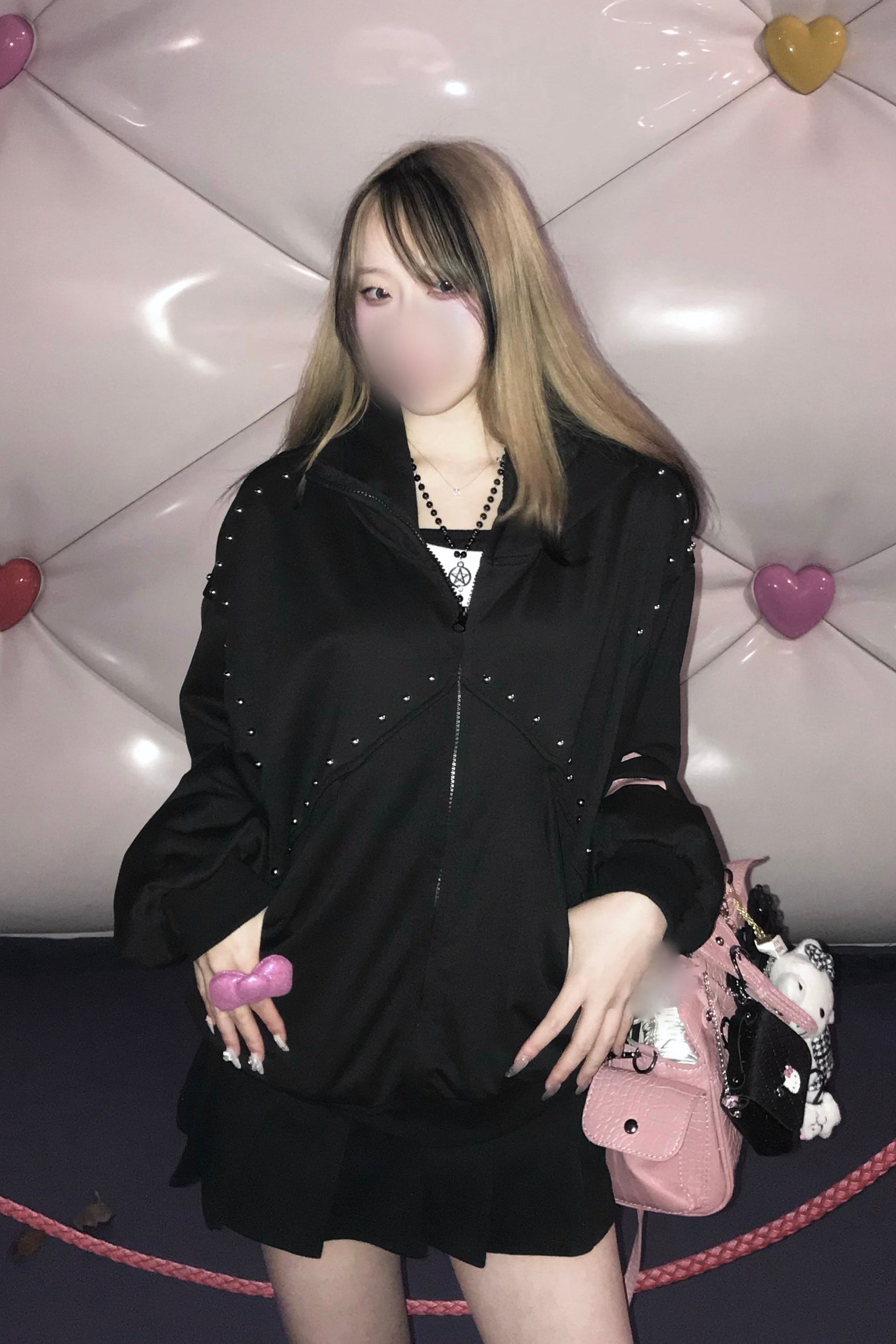 スタッズショルダージップパーカー KR13577