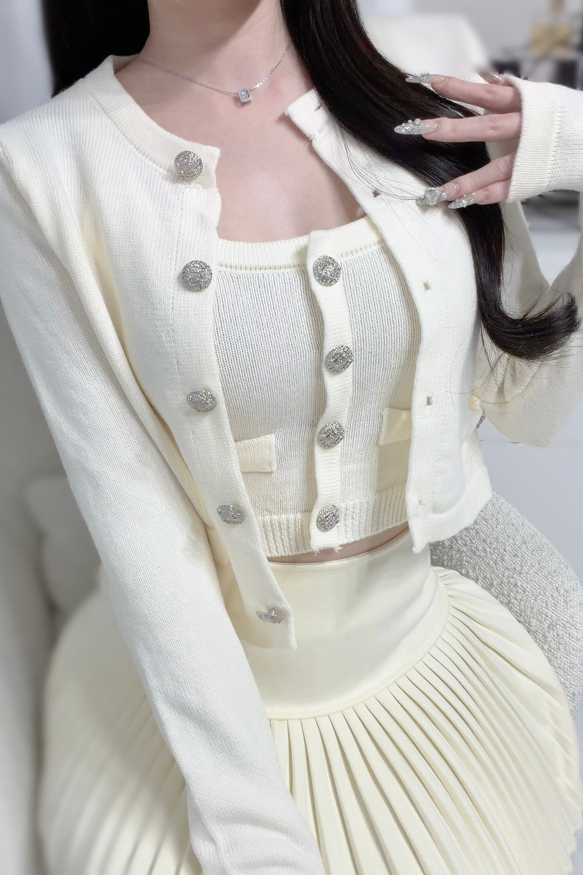 ビジューボタンニットカーディガン KR13953