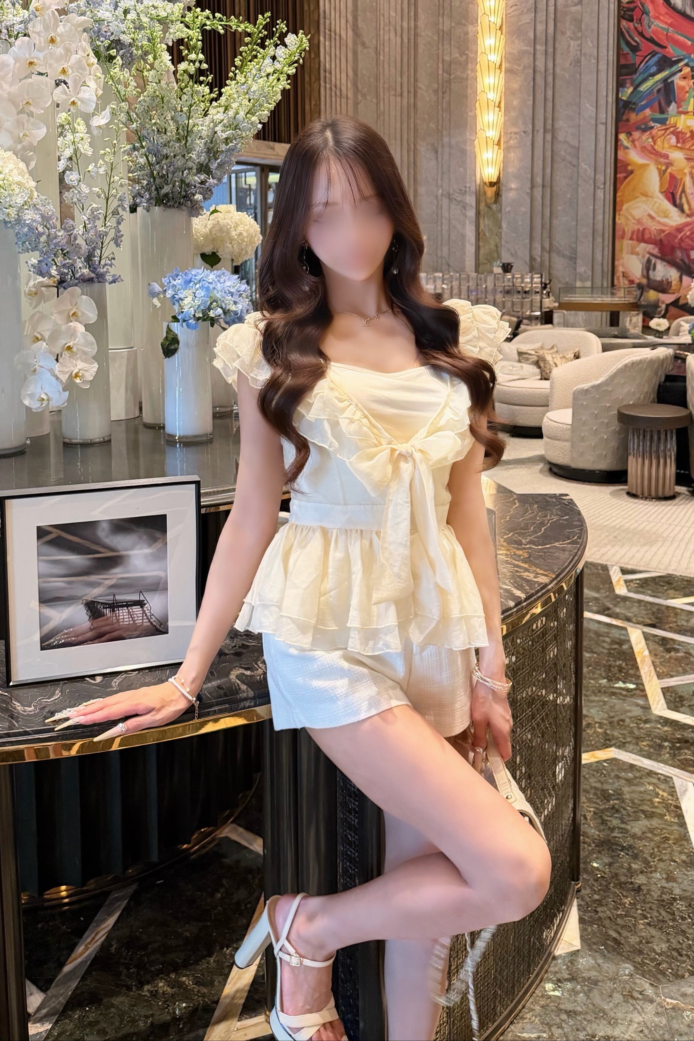 フリルペプラムリボントップス KR30649
