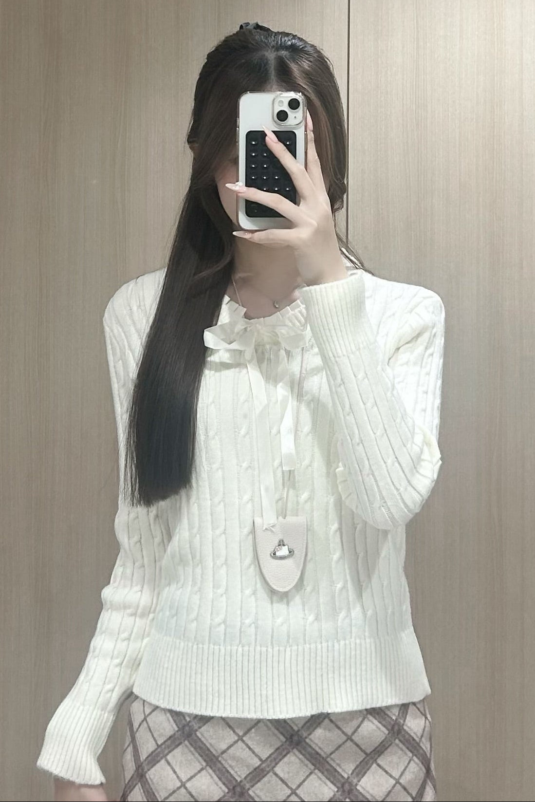 フロントリボンケーブルニット KR13469