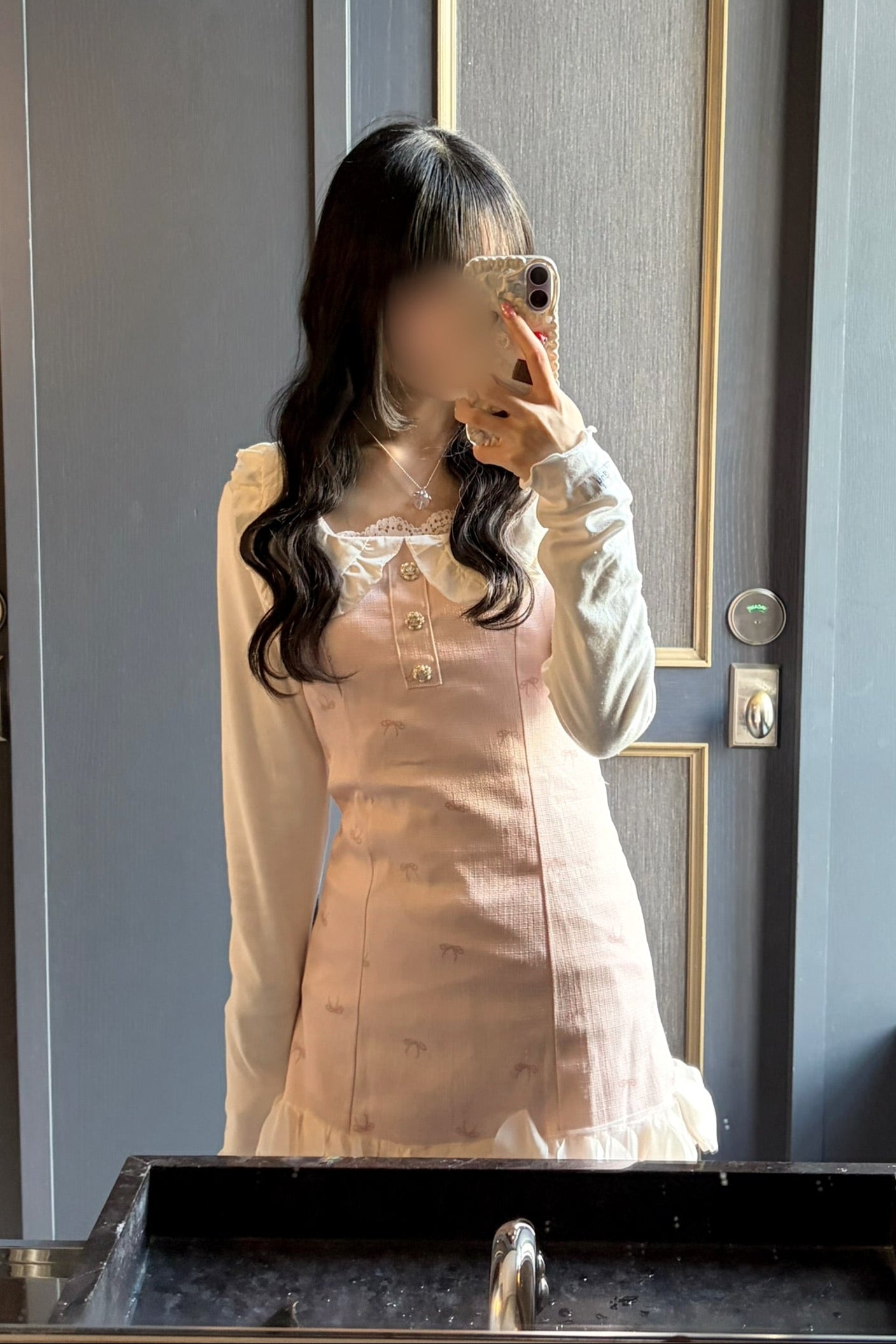 リボンフリルフレンチワンピース KR14358