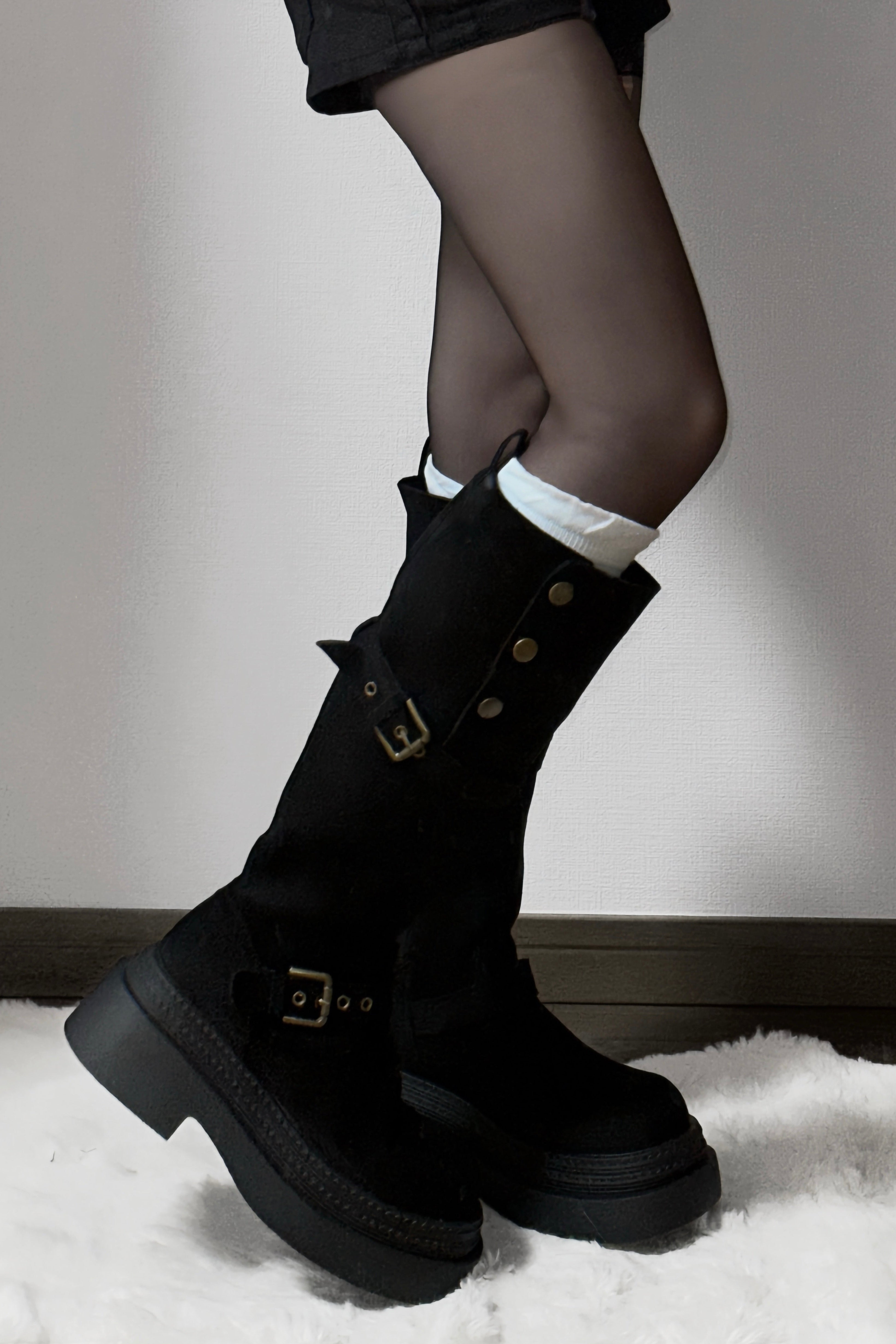 ベルトバックルロングブーツ KR13939