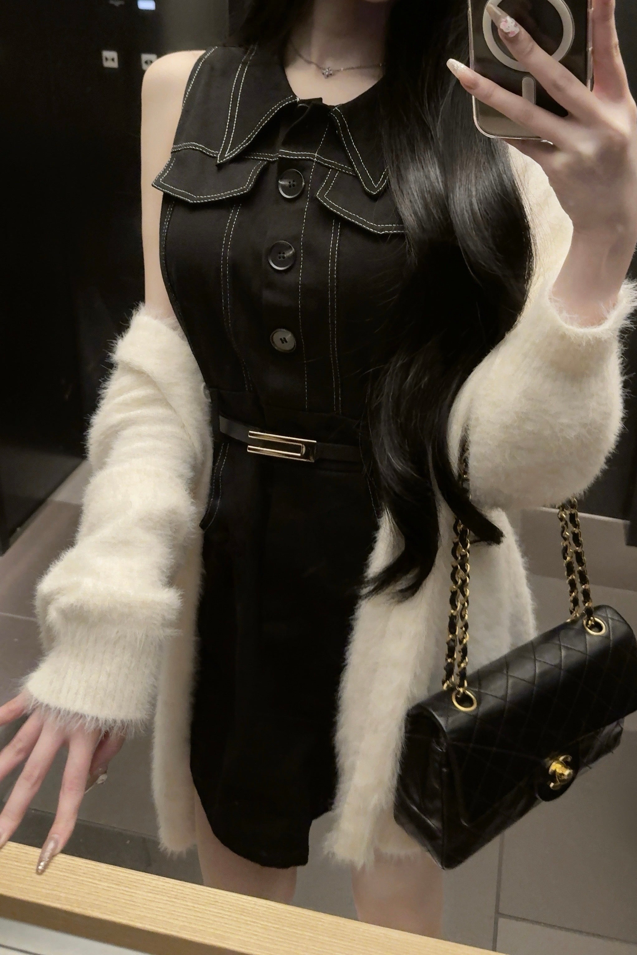 ノースリーブステッチデニムワンピース KR14571