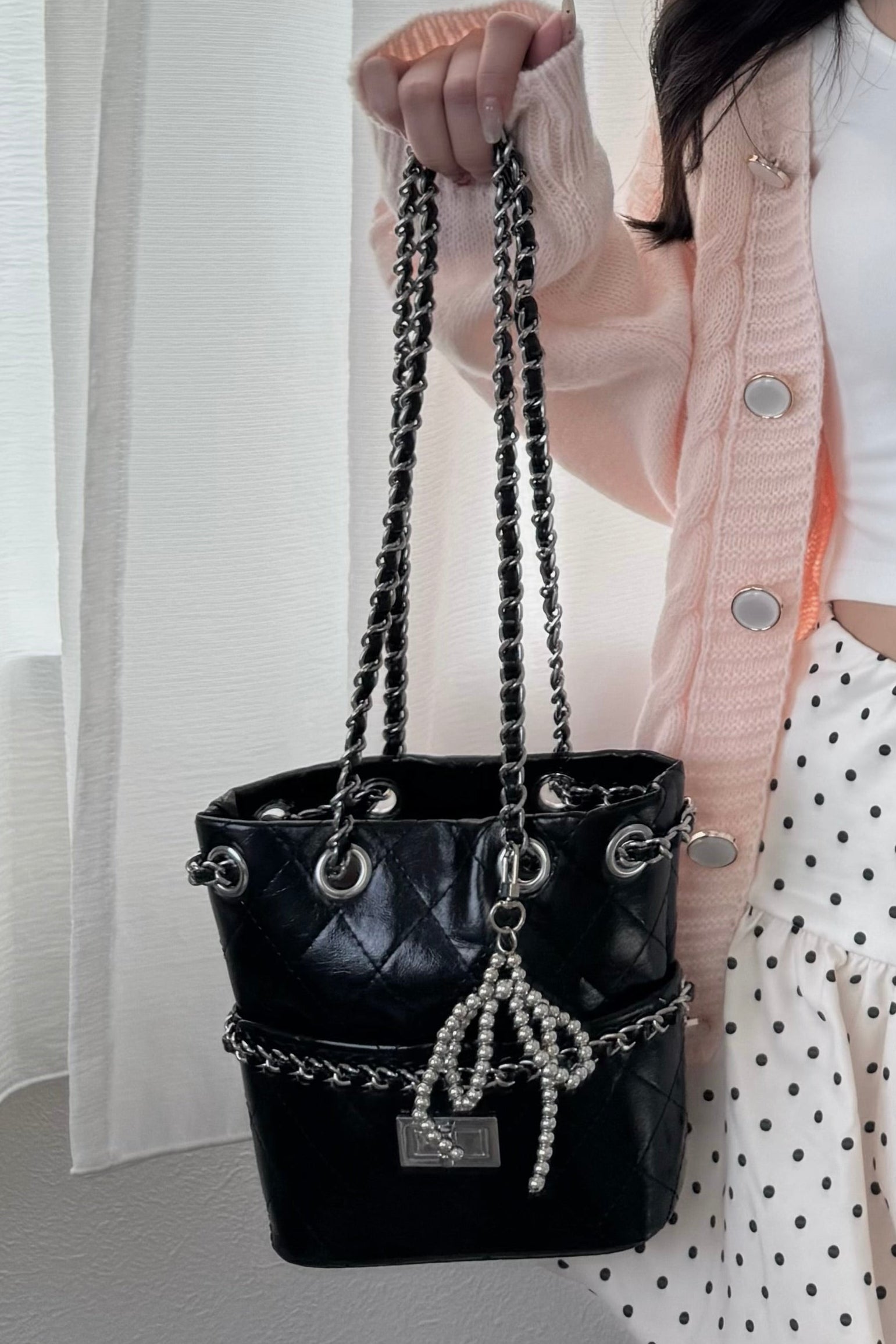 キルティングチャームバッグ KR13704