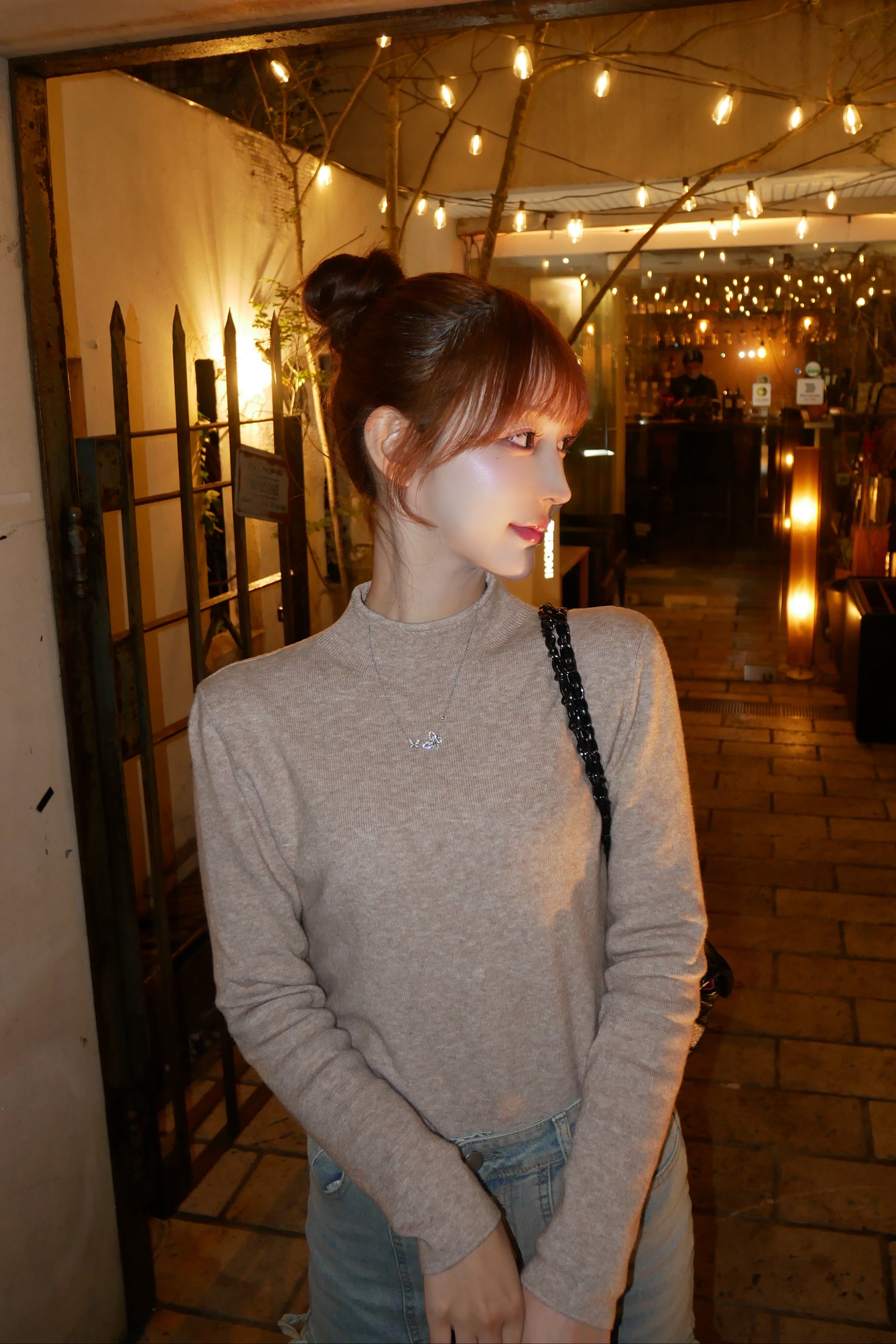 ハイネックリブトップス KR14321