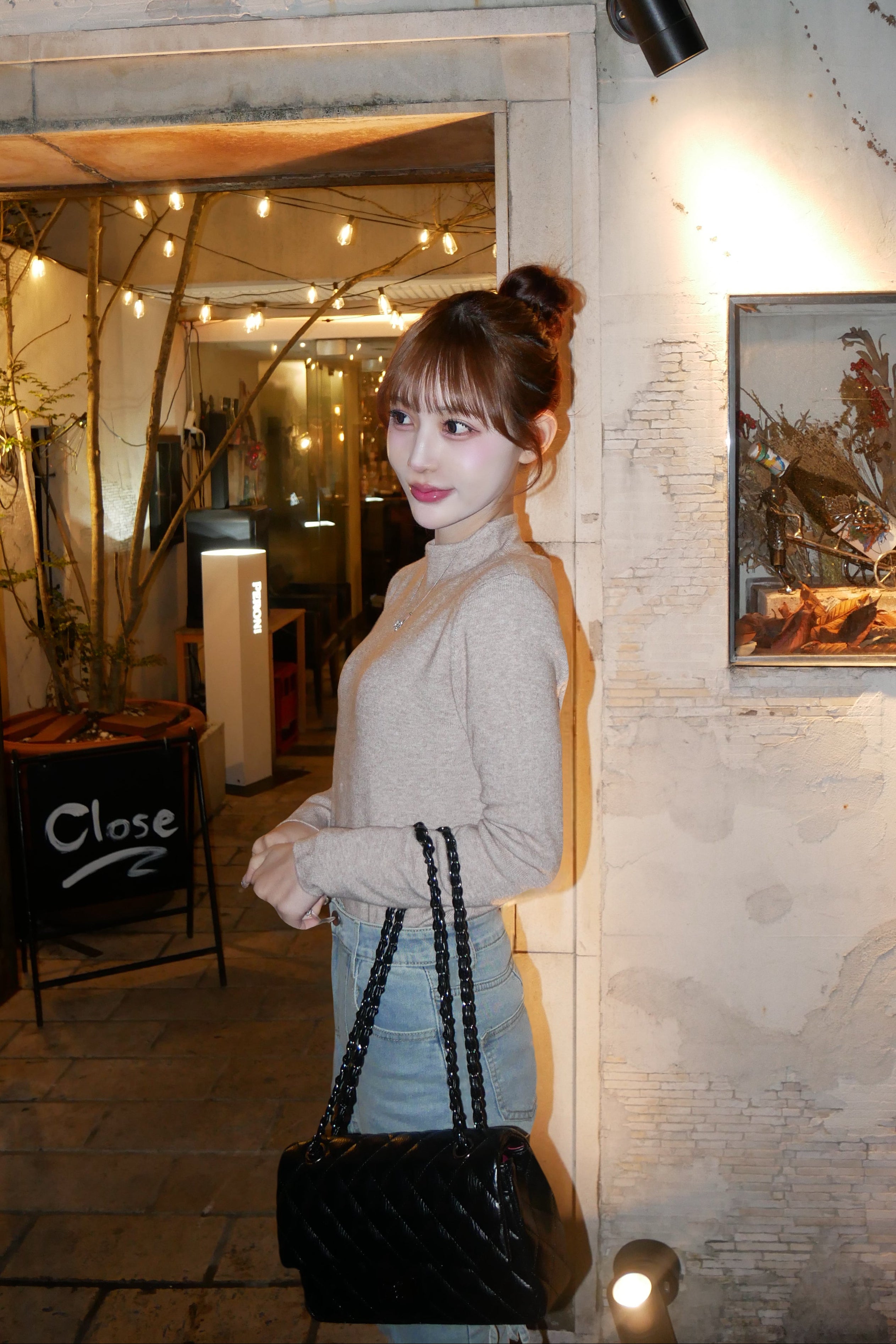 ハイネックリブトップス KR14321