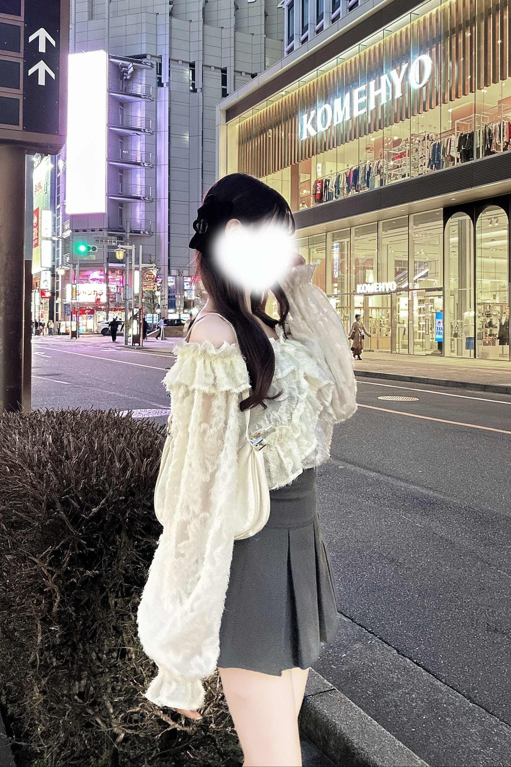 フラワーフリルオフショルシャツ KR14125
