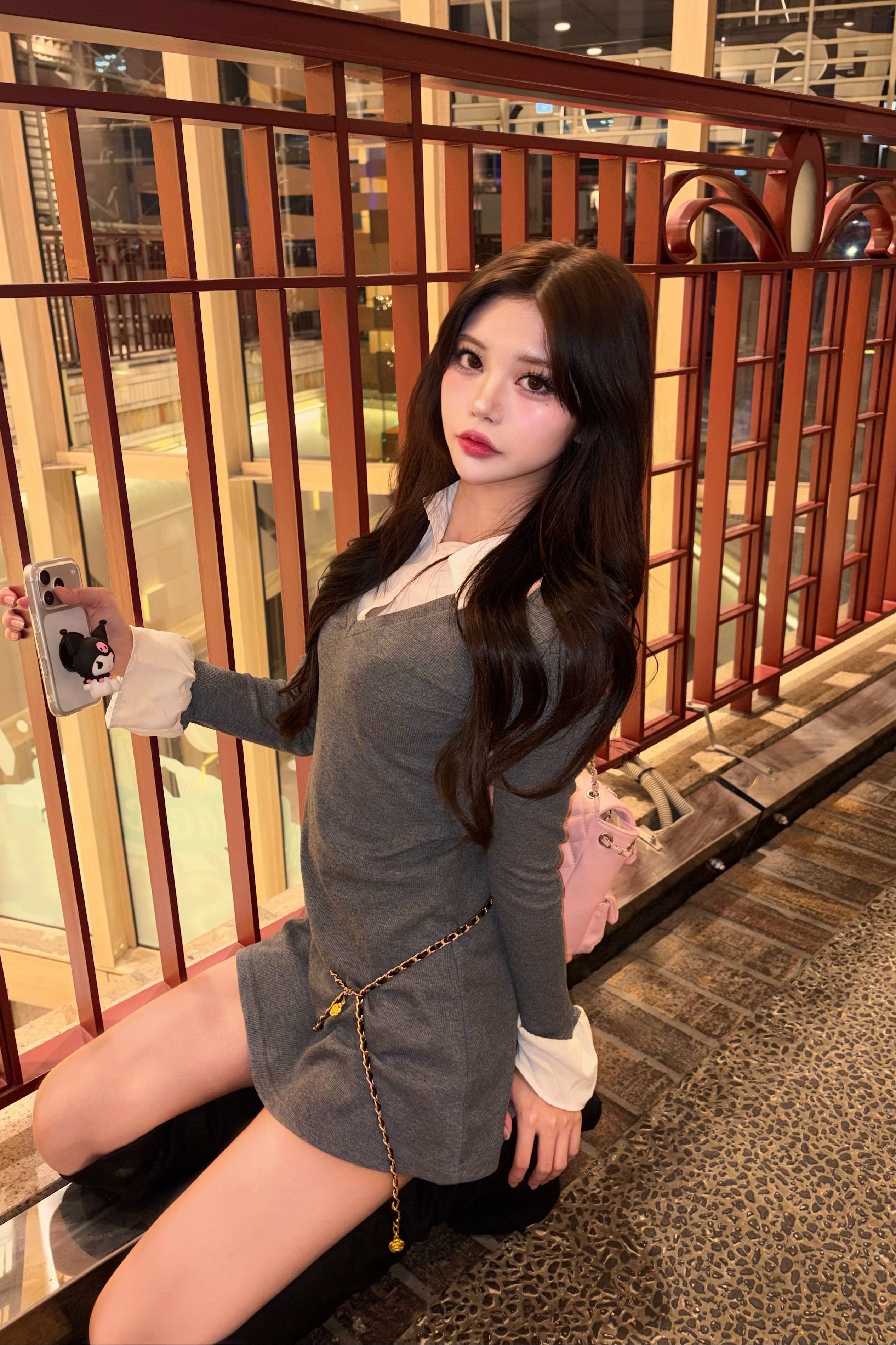 シャツレイヤードワンピース KR13051