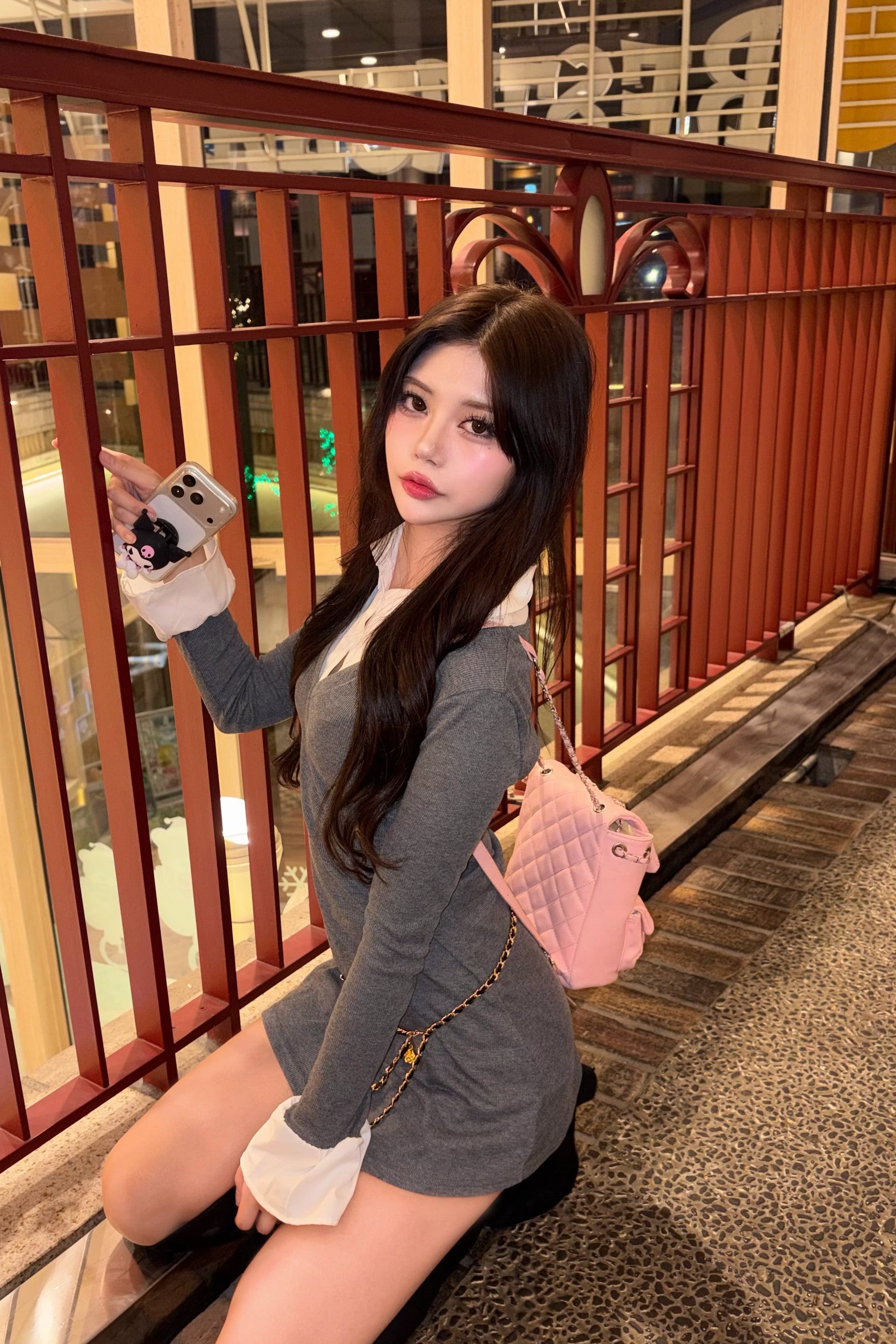 シャツレイヤードワンピース KR13051