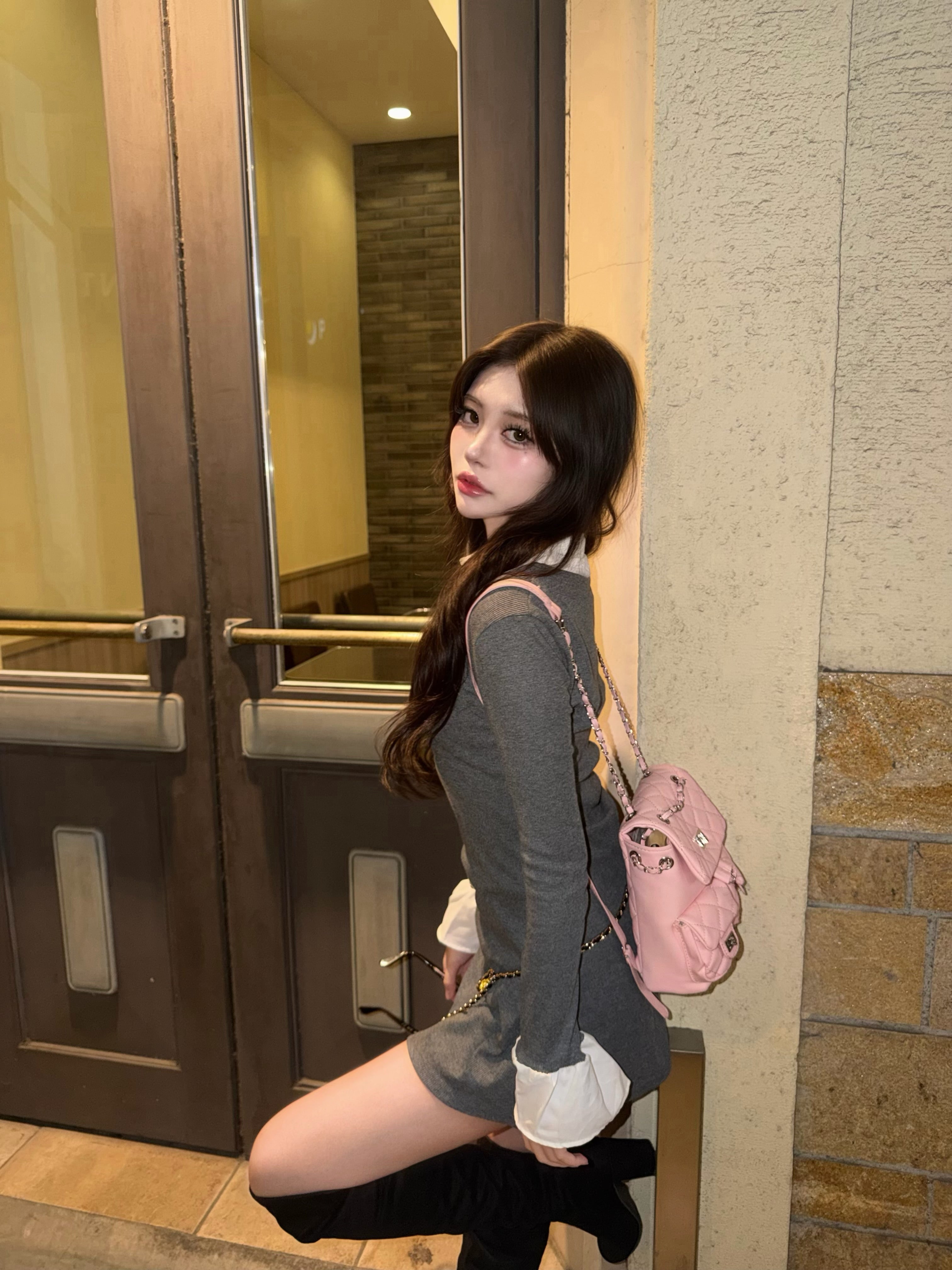 シャツレイヤードワンピース KR13051