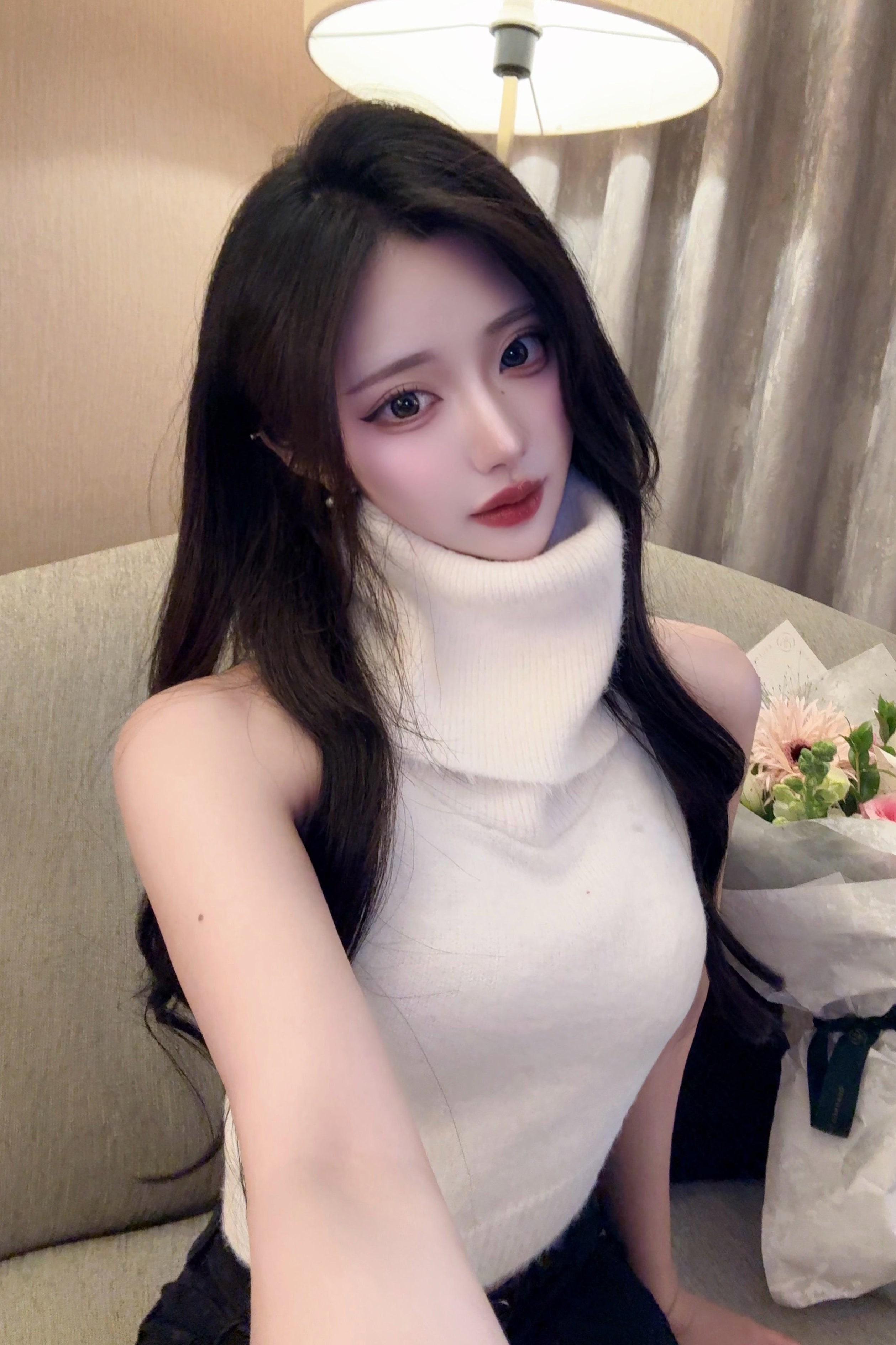 タートルネックノースリーブニット KR13836