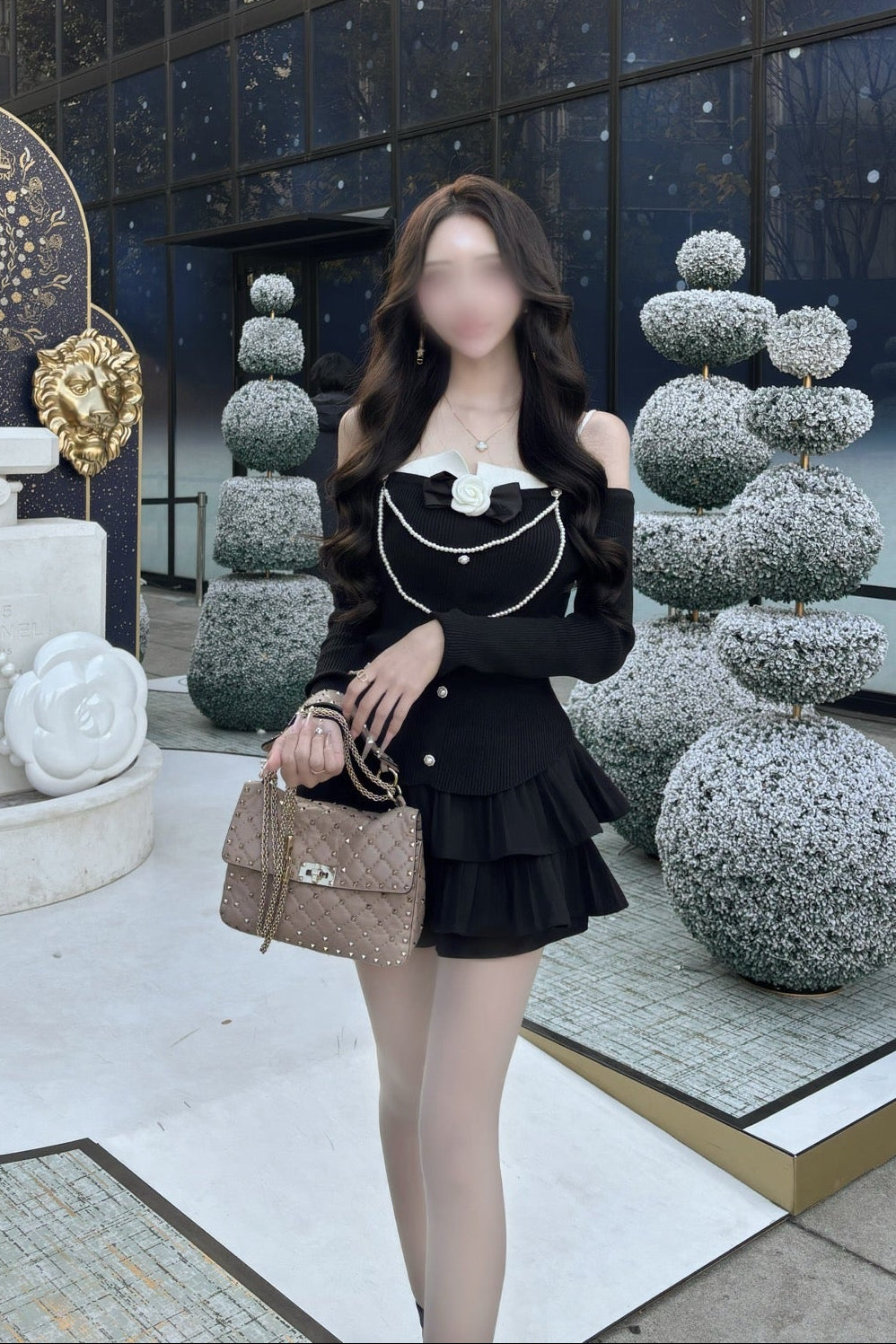 フロントパールボタントップス KR13777