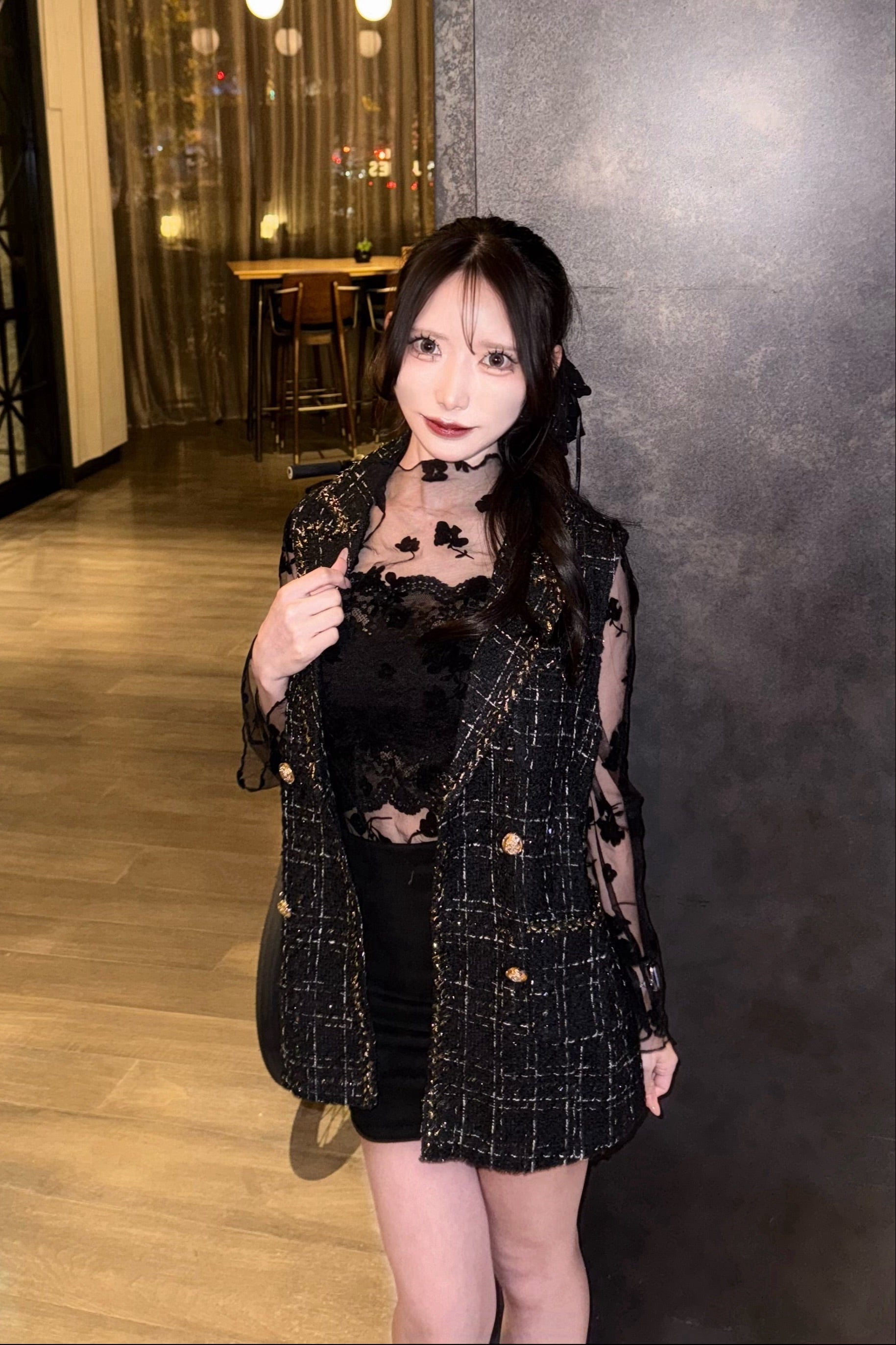 ゴールドボタンツイードベスト KR13720