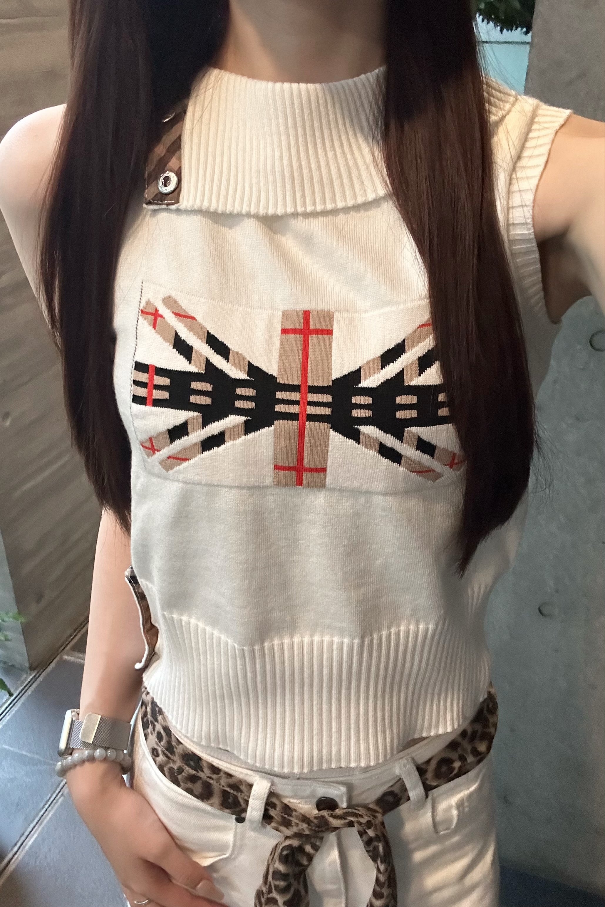 チェックユニオンニット KR15454
