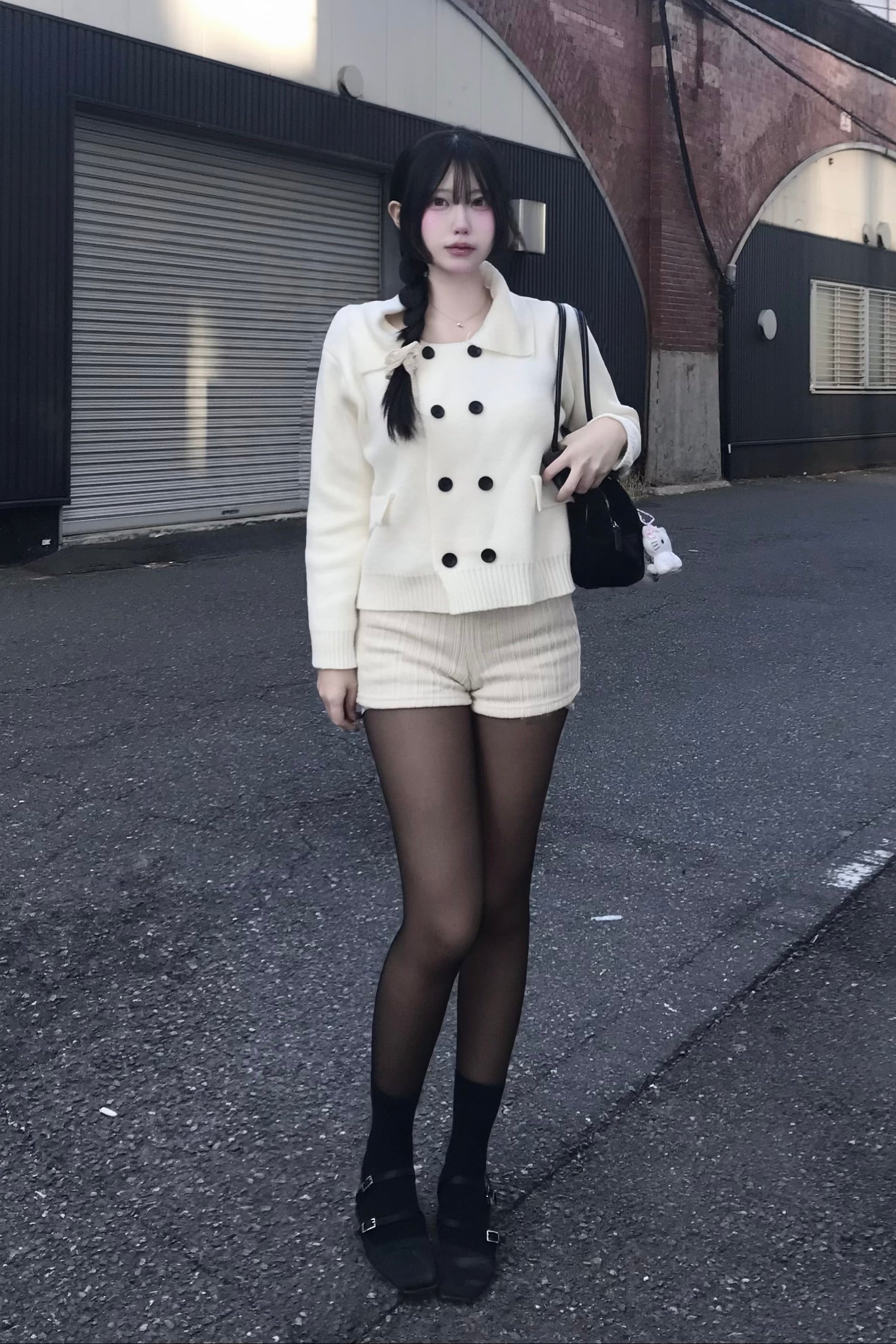 ダブルボタンニットカーディガン KR14046