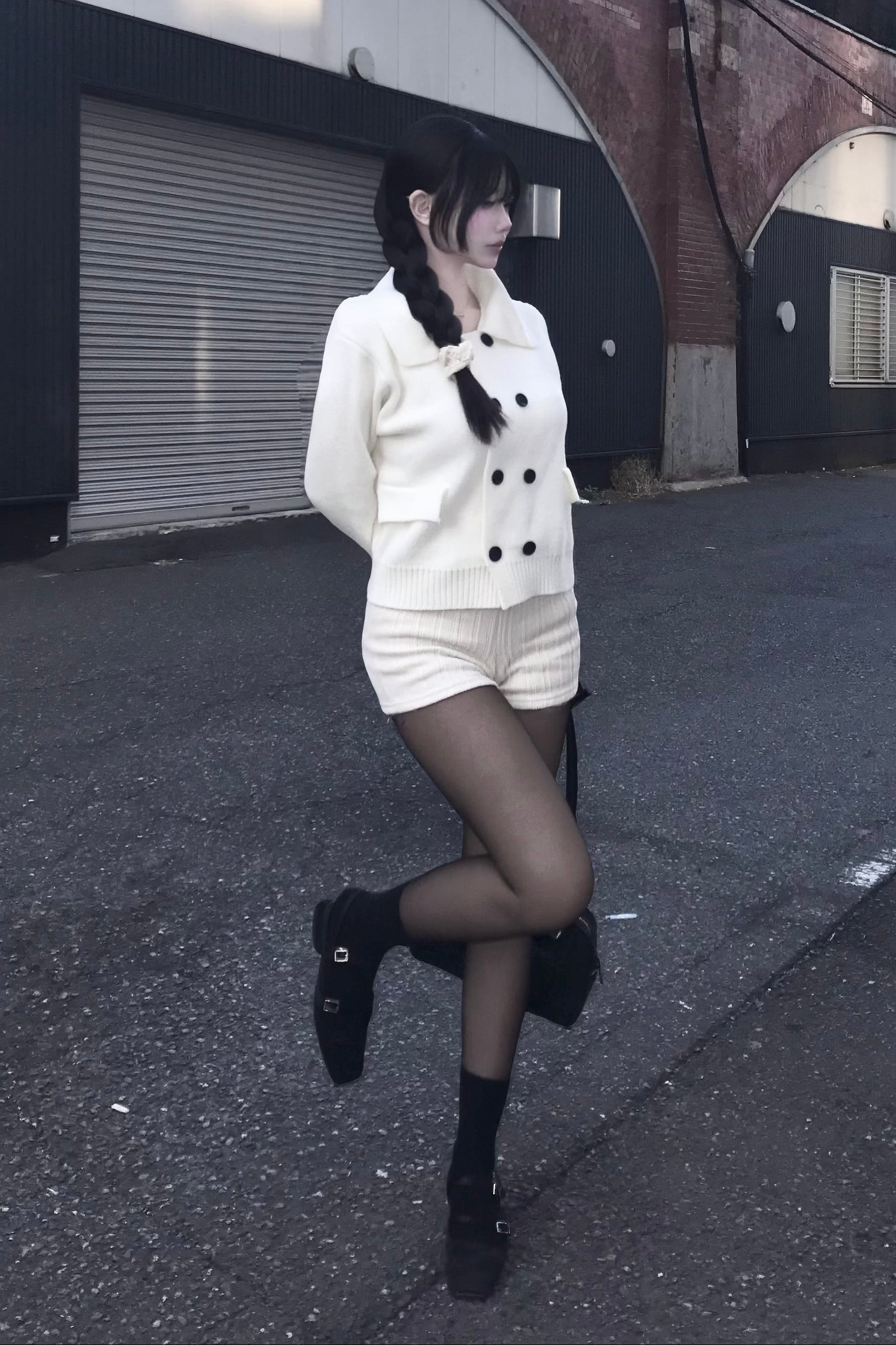 ダブルボタンニットカーディガン KR14046