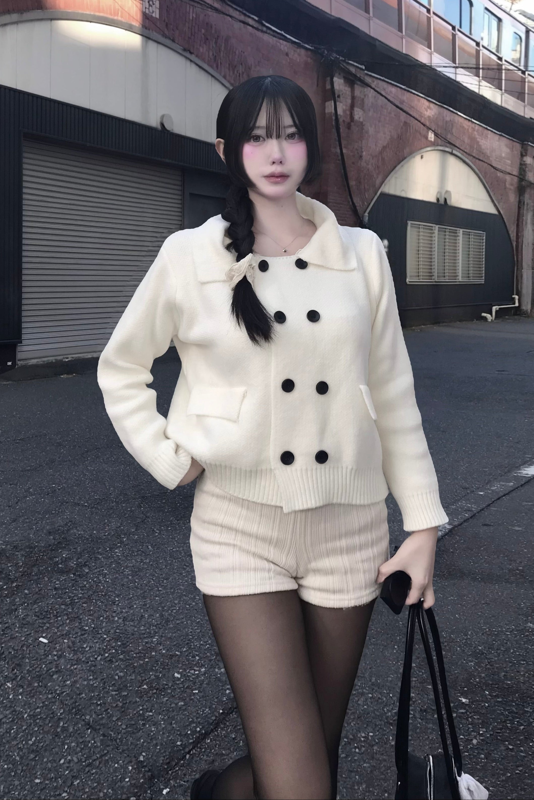 ダブルボタンニットカーディガン KR14046