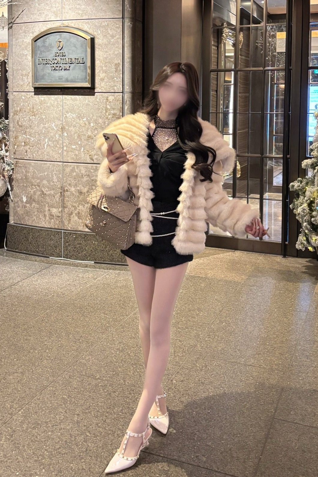 ラグジュアリーワッフルファーコート KR30375