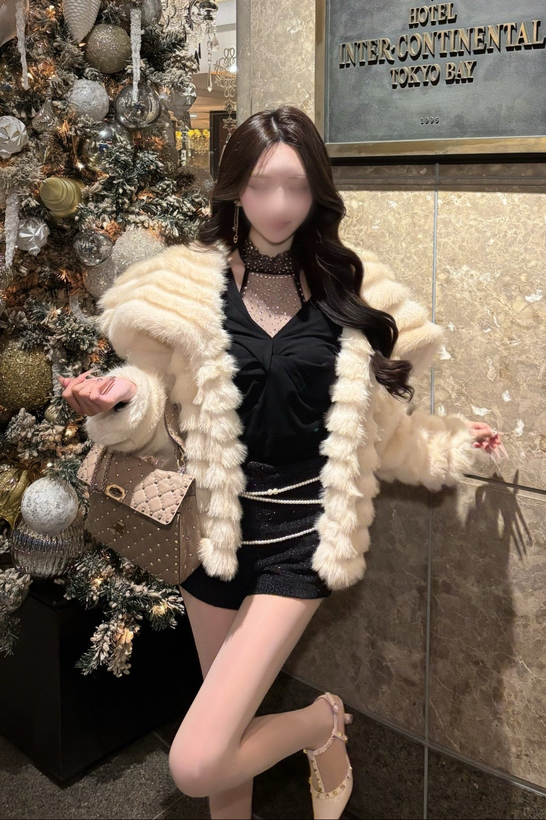 ラグジュアリーワッフルファーコート KR30375