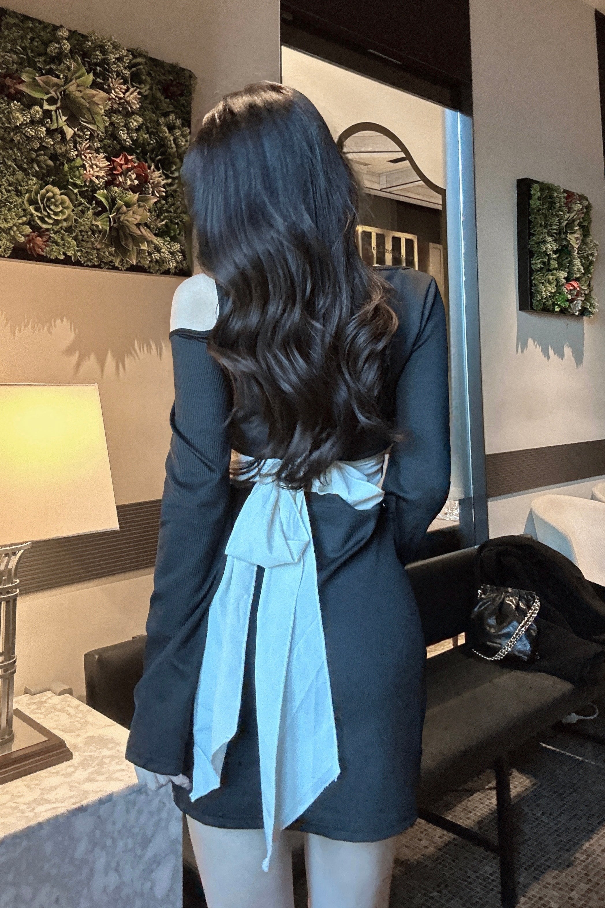 バックオープンリボンワンピース KR14266