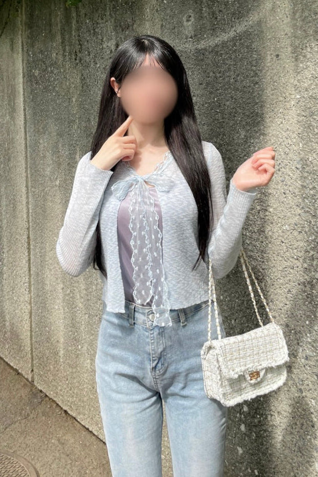 ドットレースリボンカーディガン KR14601