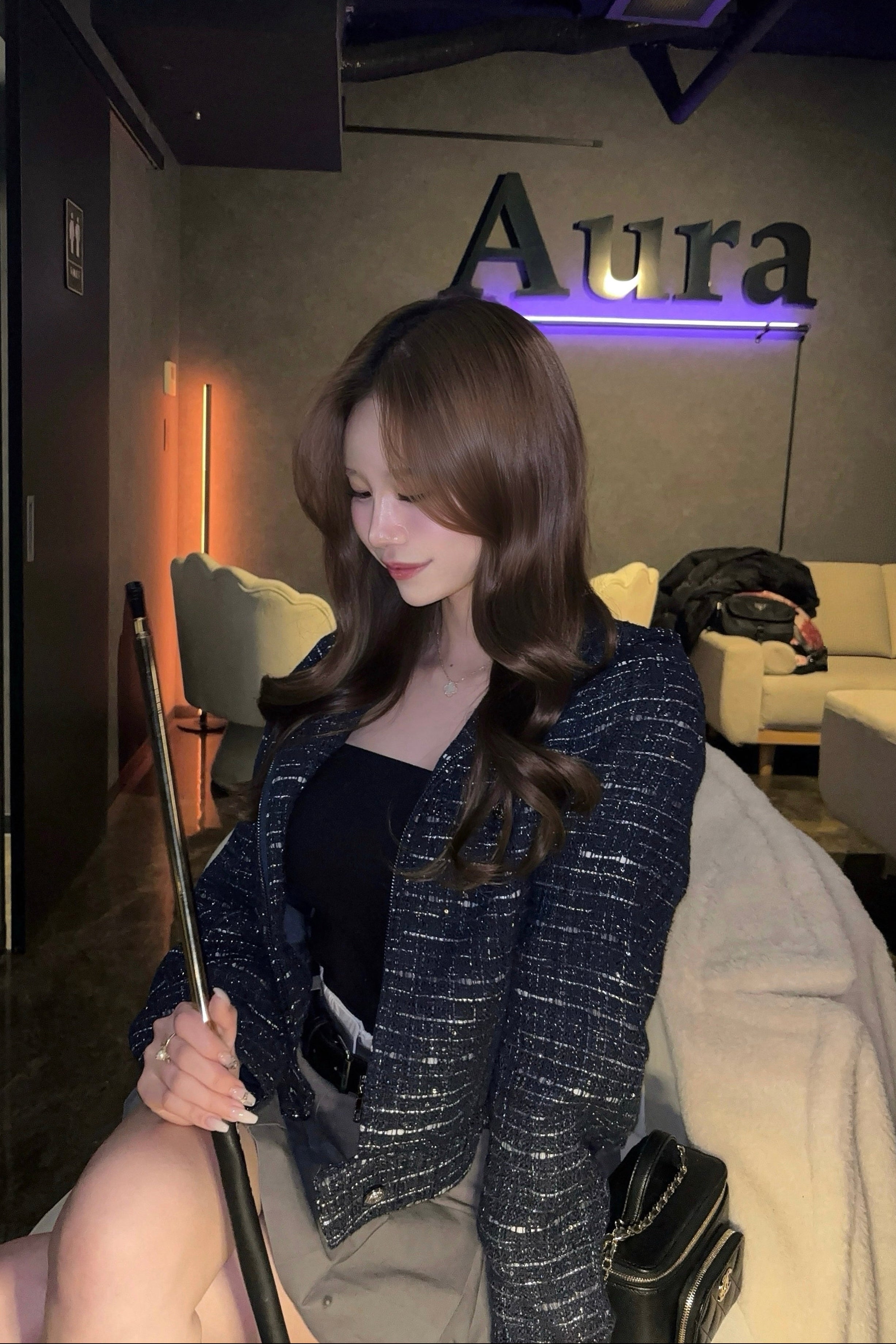 フードツイードショートジャケット KR30423