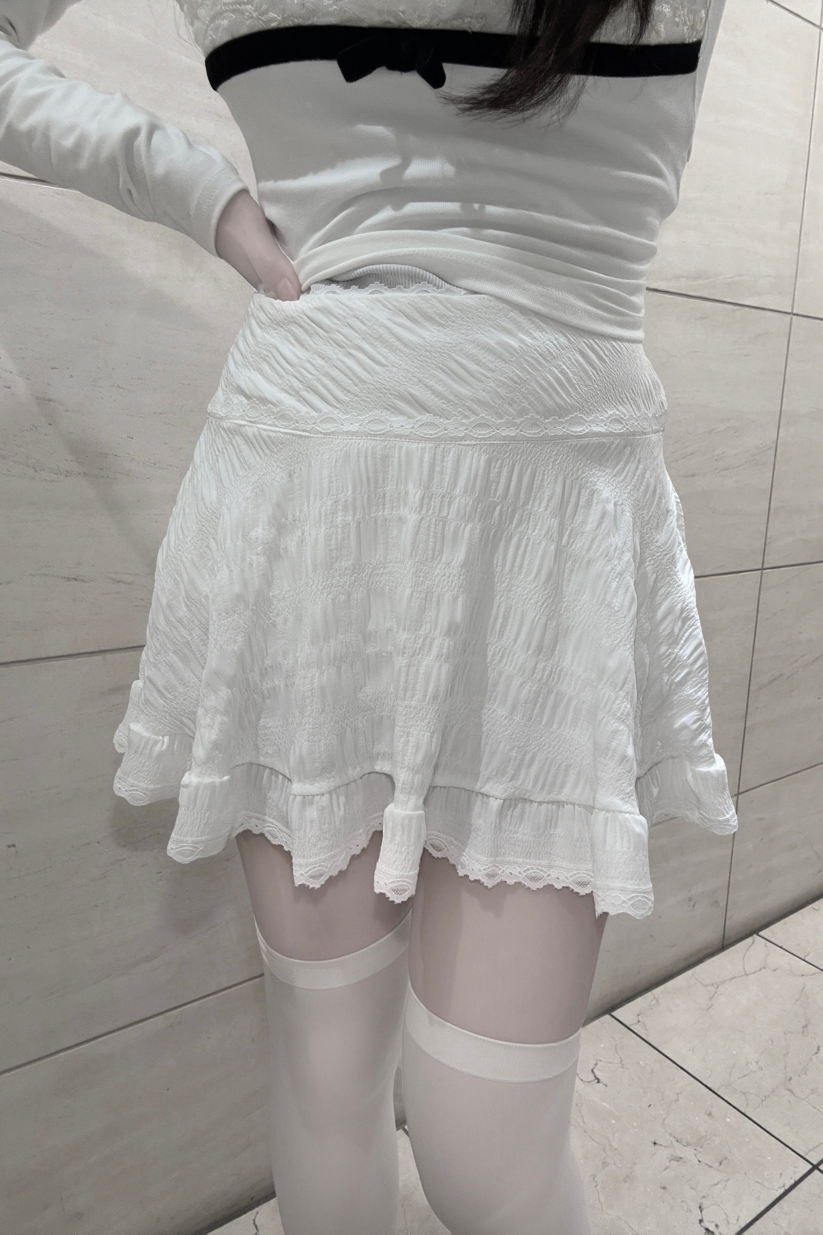 レースフレアミニスカート KR14244