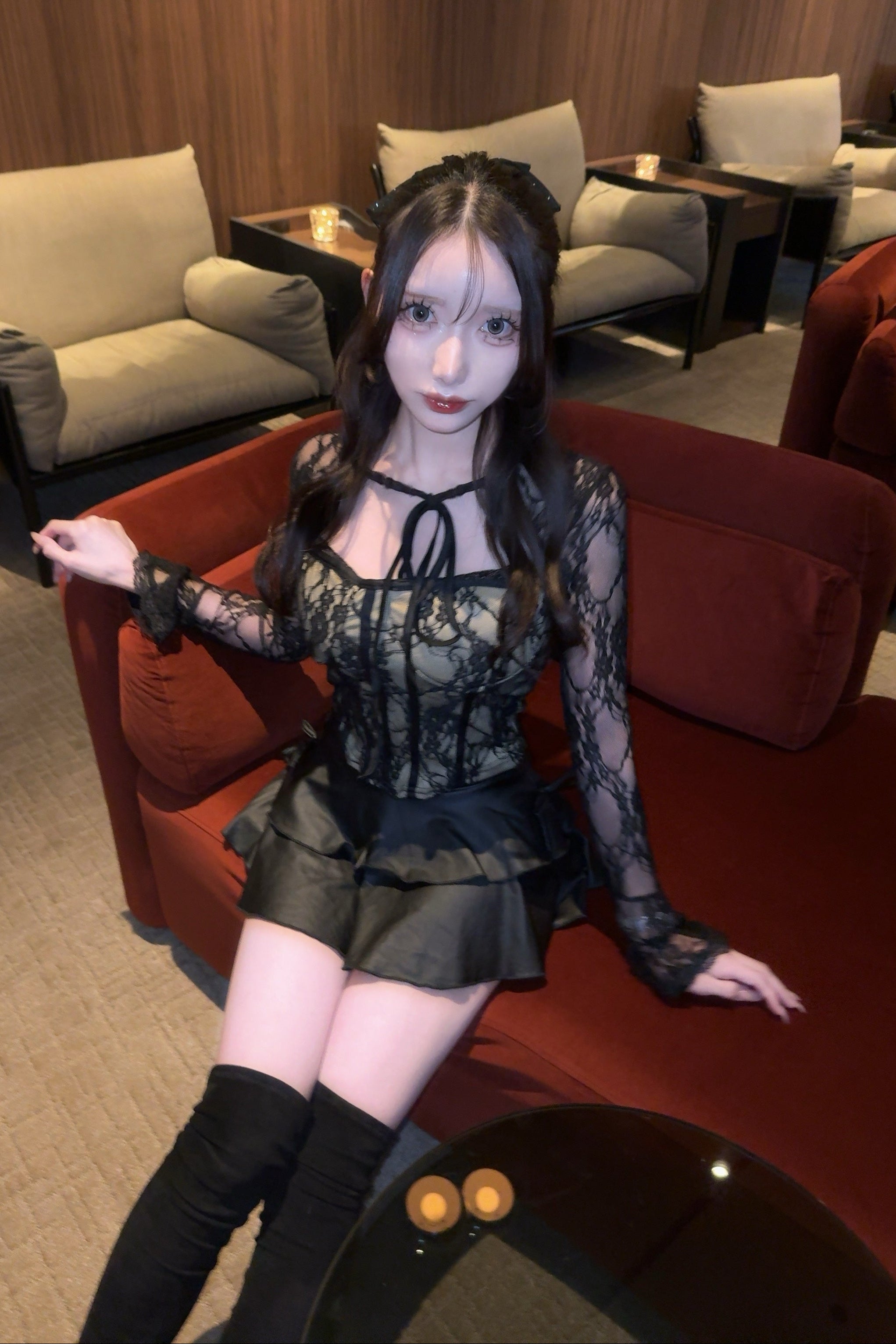 フロントリボンレーストップス KR13874