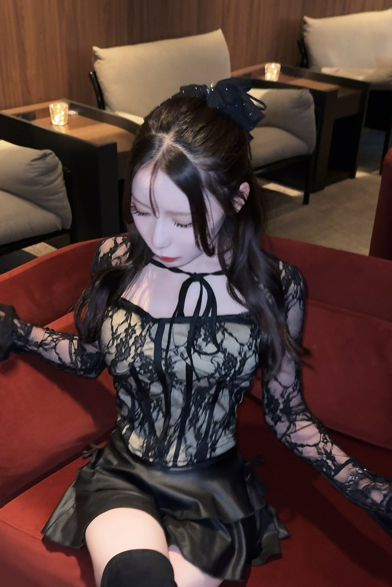 フロントリボンレーストップス KR13874