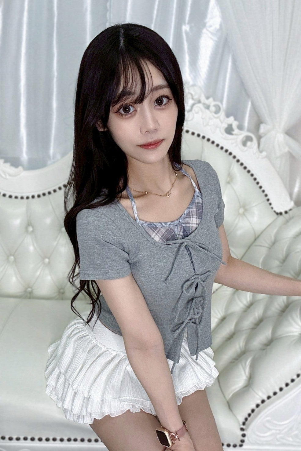 ホワイトフリルスカート KR10382