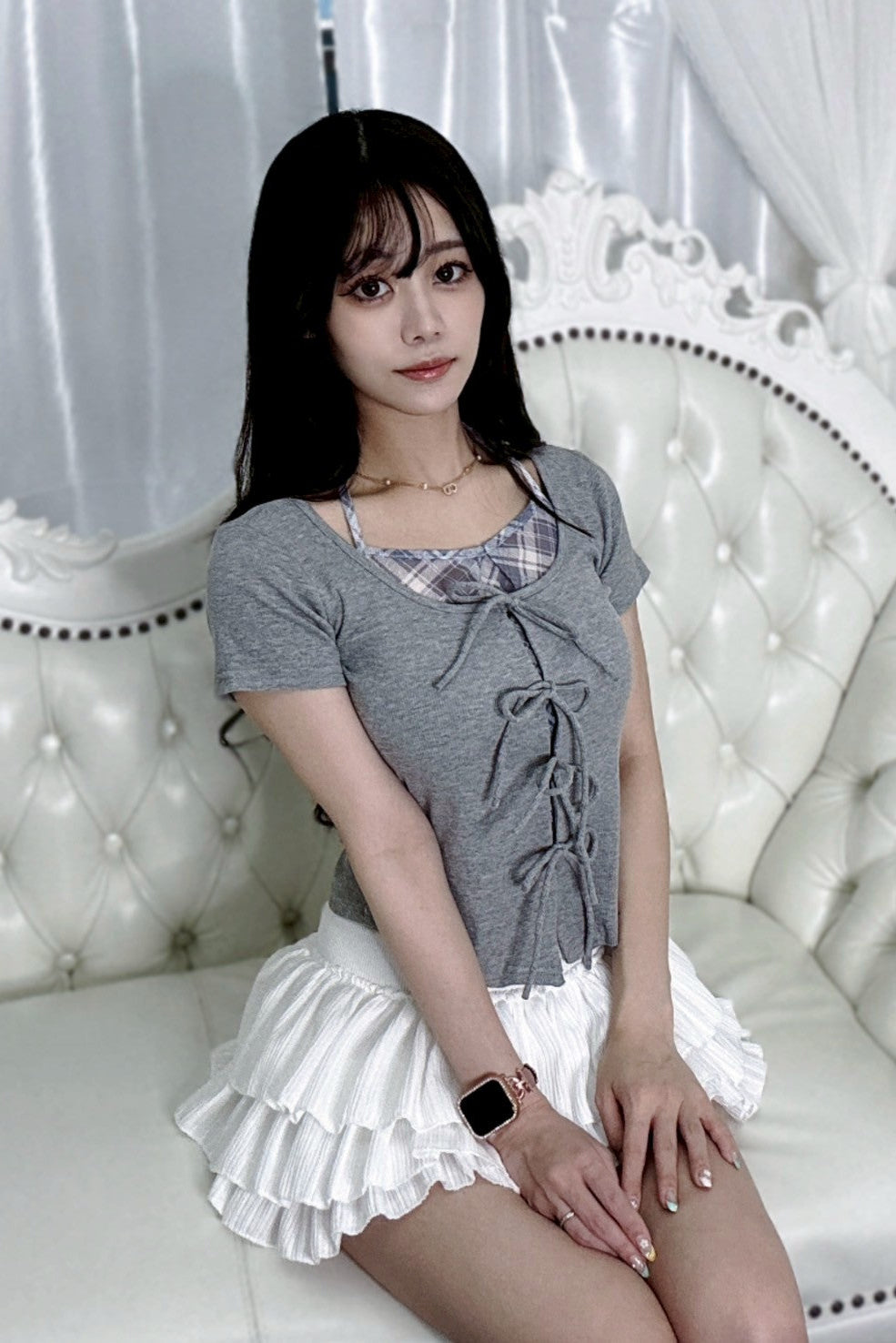 ホワイトフリルスカート KR10382