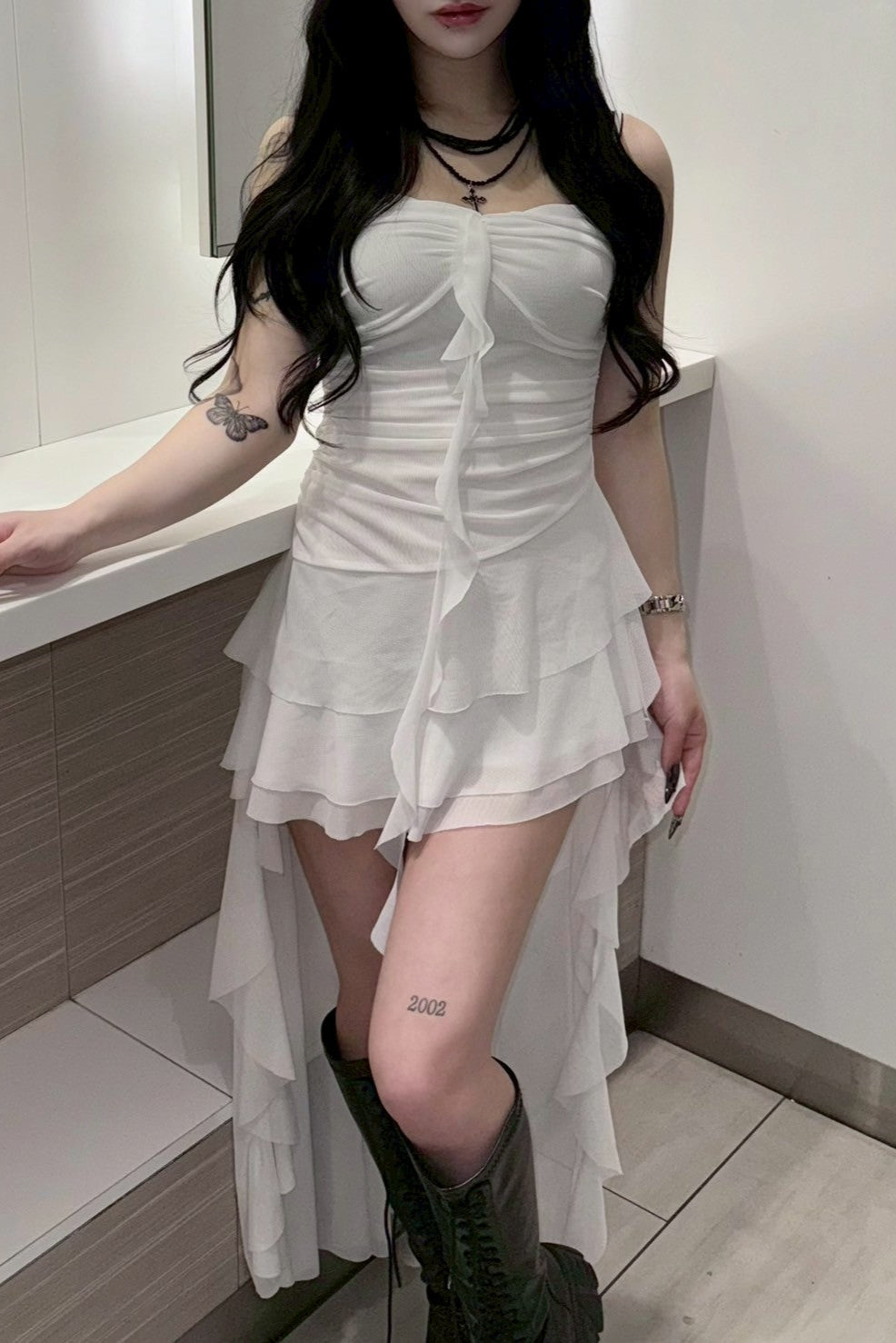 レイヤードフリルワンピース KR10313