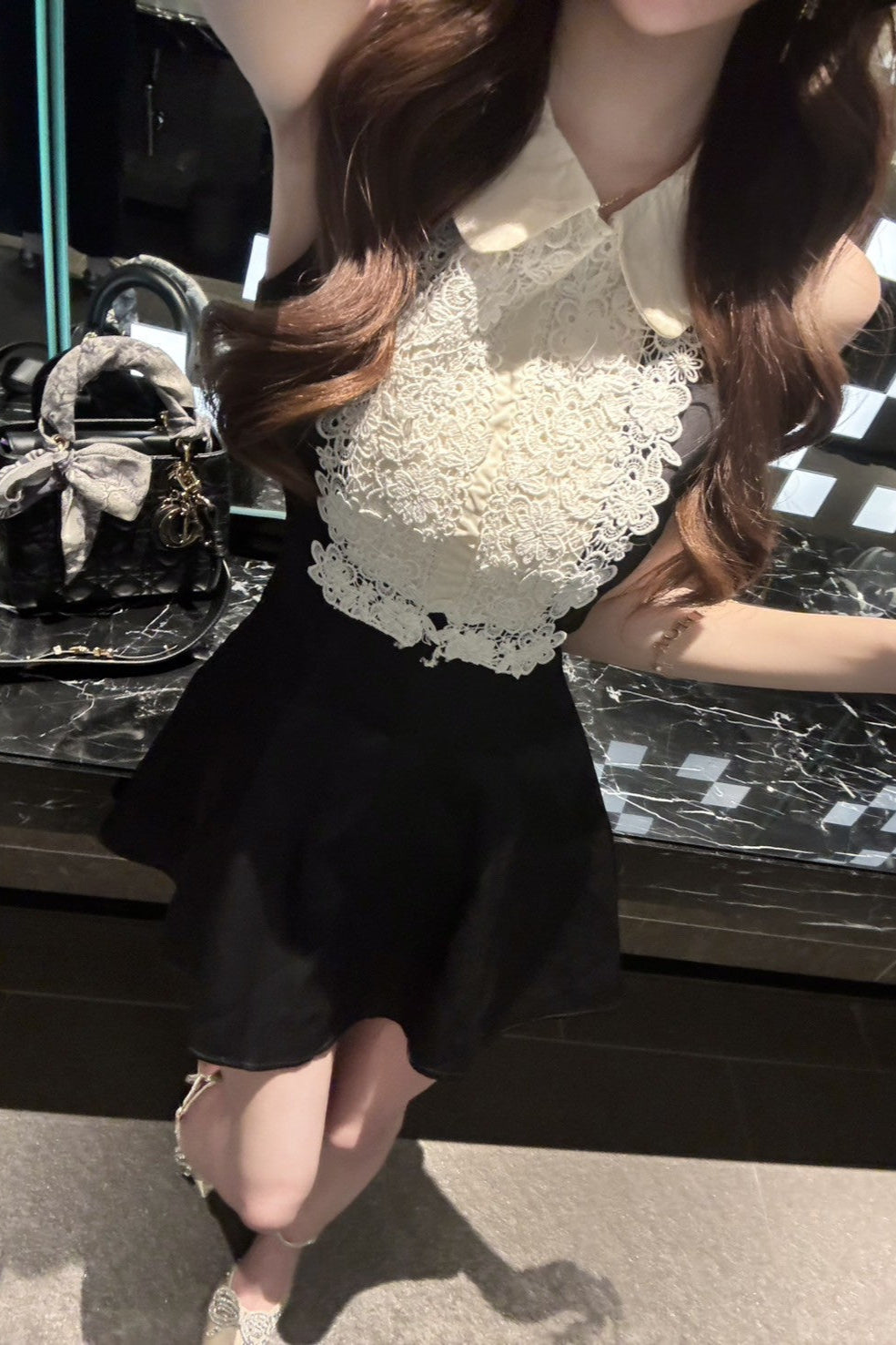 mood slim black dress KR10091