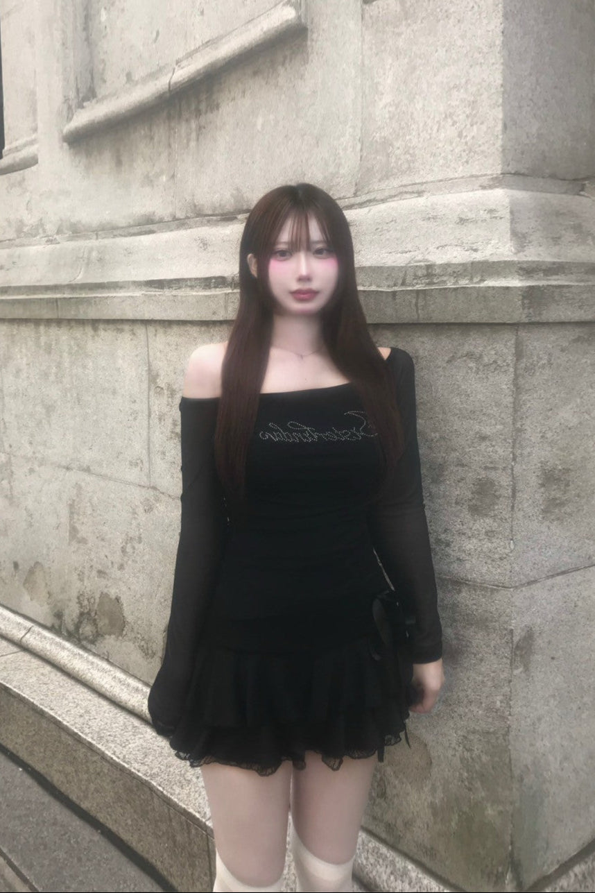 sweet ribbon layerd skirt KR10087