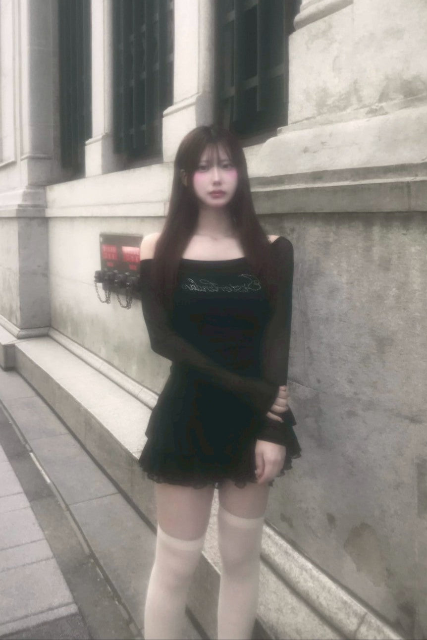 sweet ribbon layerd skirt KR10087