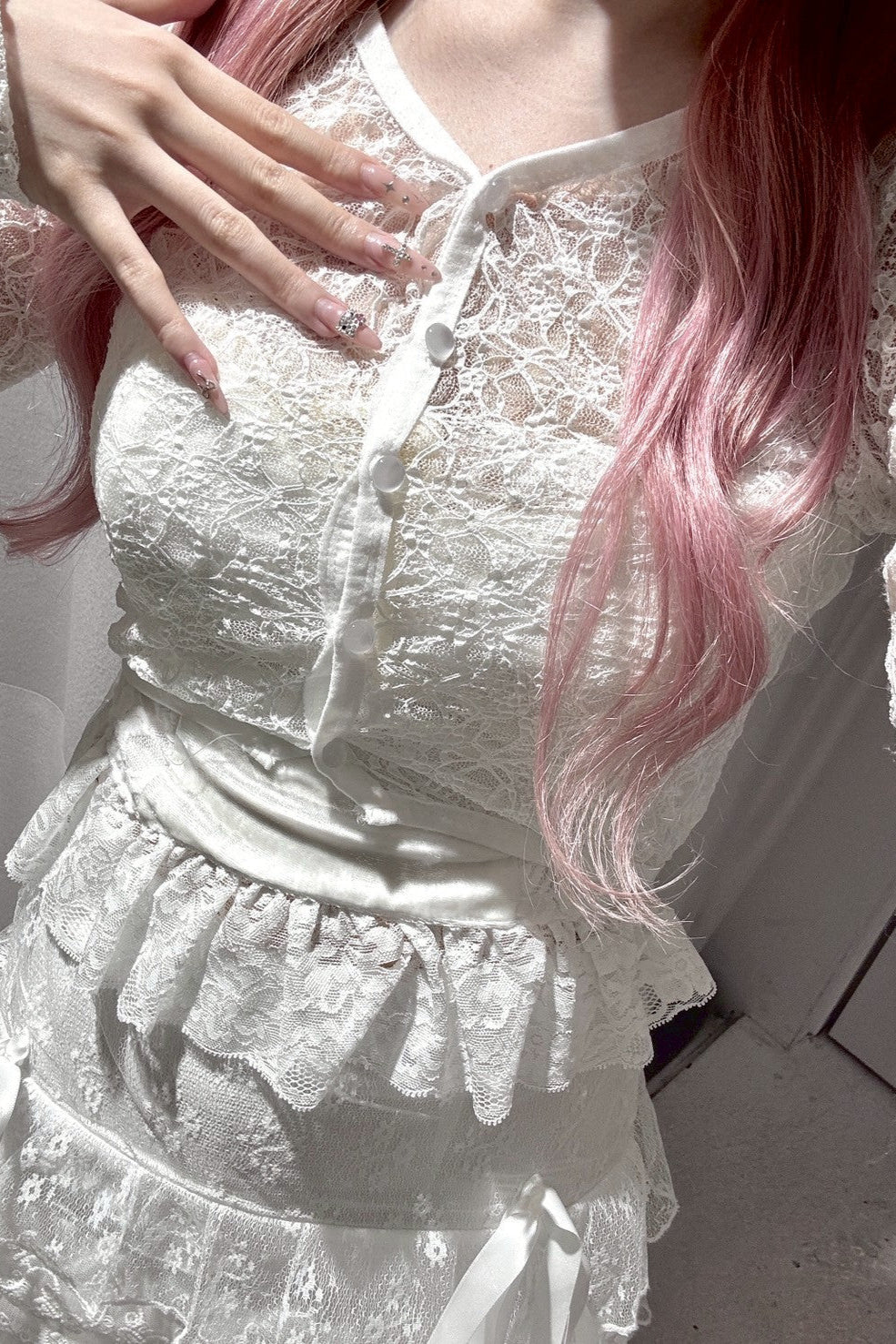 クロップドシースルーカーディガン KR10145