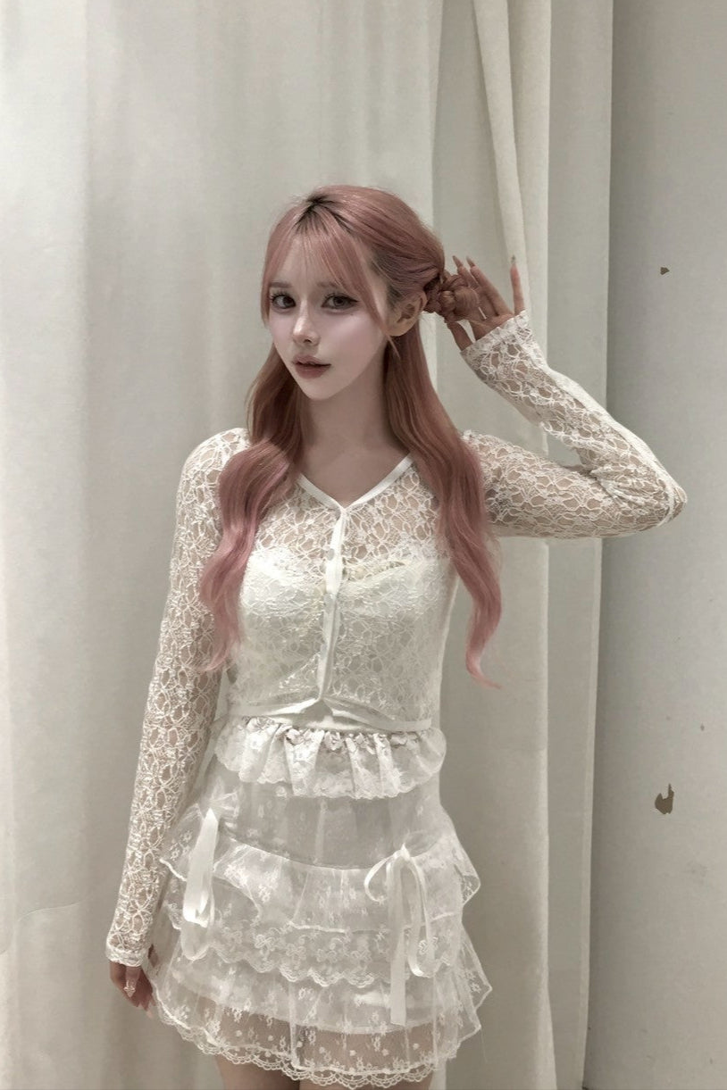 クロップドシースルーカーディガン KR10145