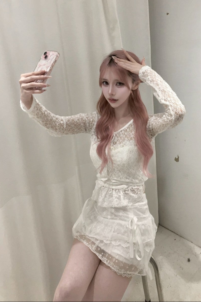 クロップドシースルーカーディガン KR10145