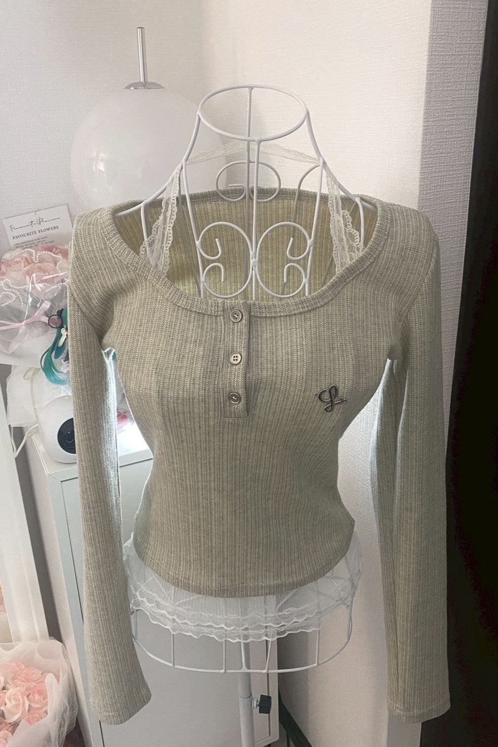 フリルグレーカーディガン KR10268
