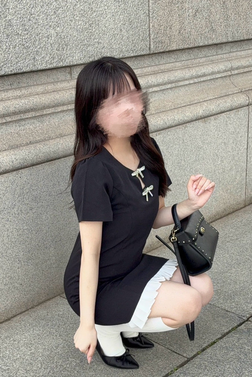 バイカラーリボンワンピース KR10352